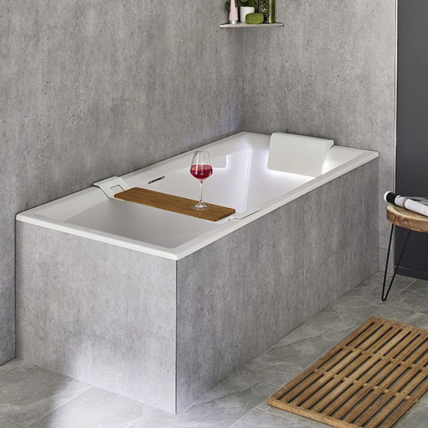 Riho Still Square LED egyenes kád 180x80 cm fehér B099033005