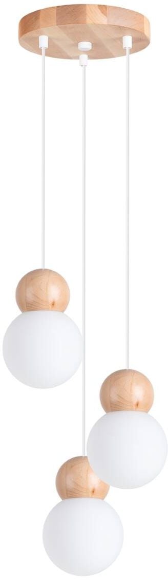 Sollux Lighting Pekka függőlámpa 3x8 W fehér-fa SL.1391