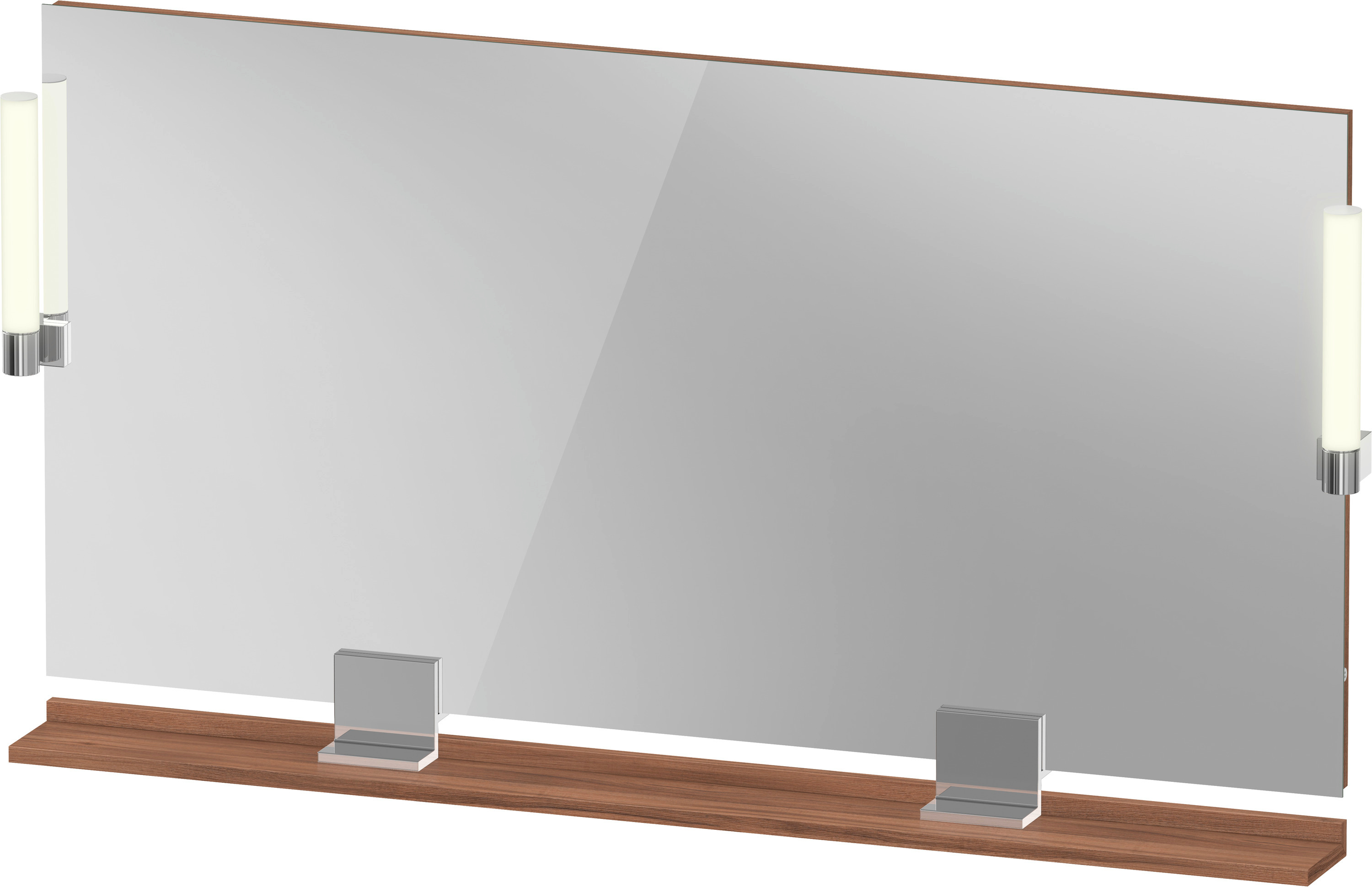 Duravit Sivida tükör 133x65 cm négyszögletes világítással króm-fa SV7425010790000