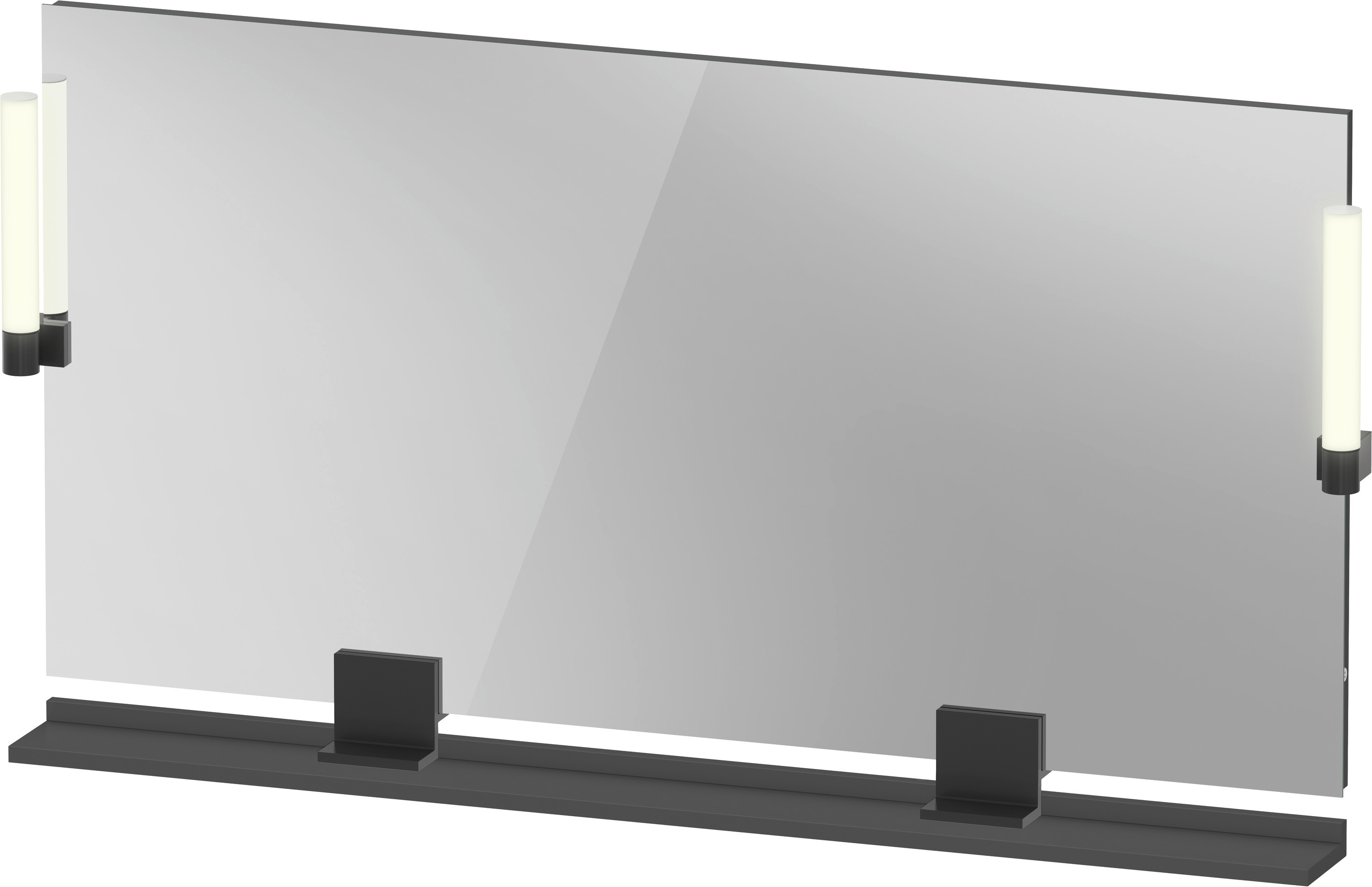 Duravit Sivida tükör 133x65 cm négyszögletes világítással fekete-grafit SV74250BD490000