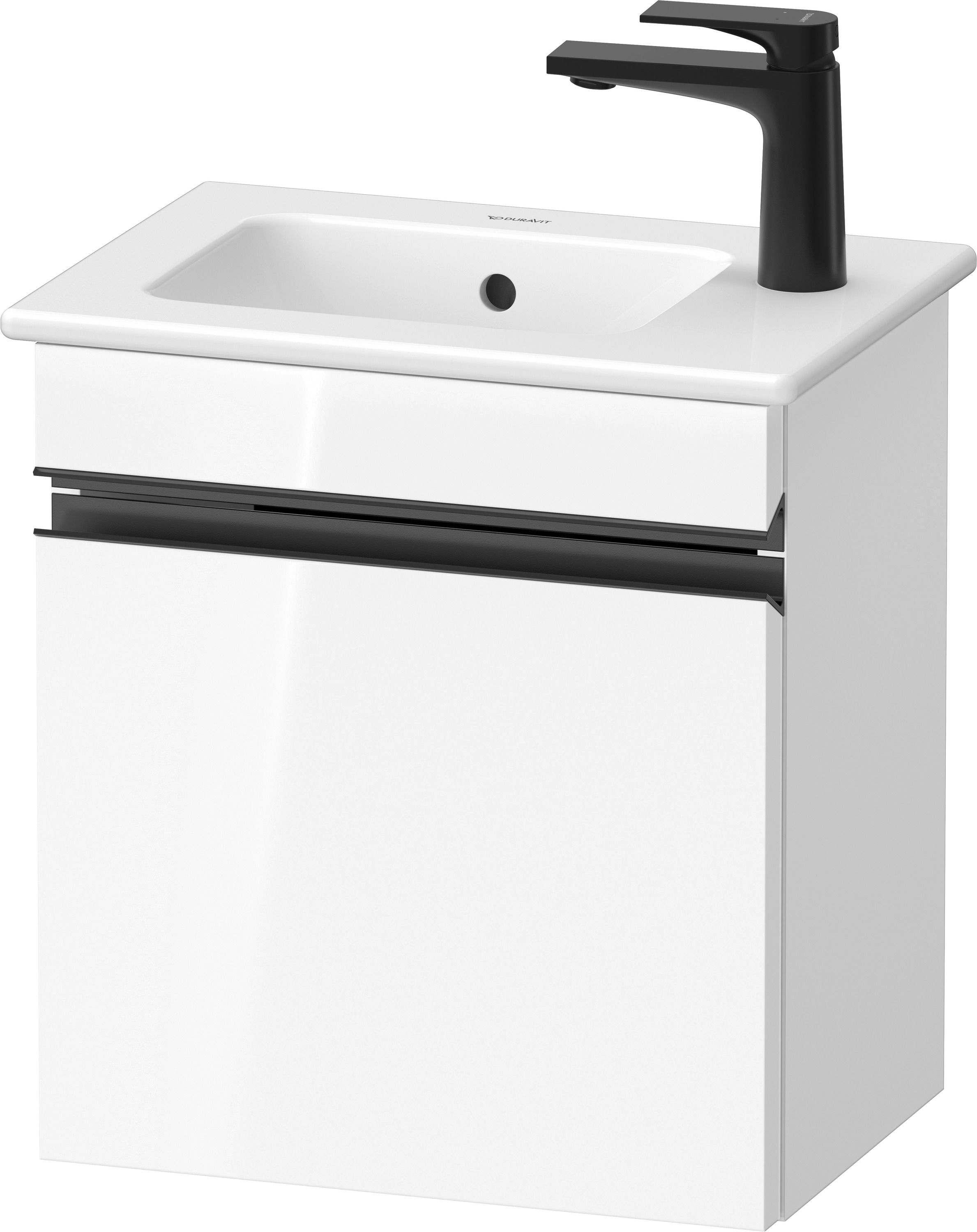 Duravit Sivida szekrény 40x28.7x44.3 cm mosdókagyló alá akasztható fehér-fekete SV4642LBD220000