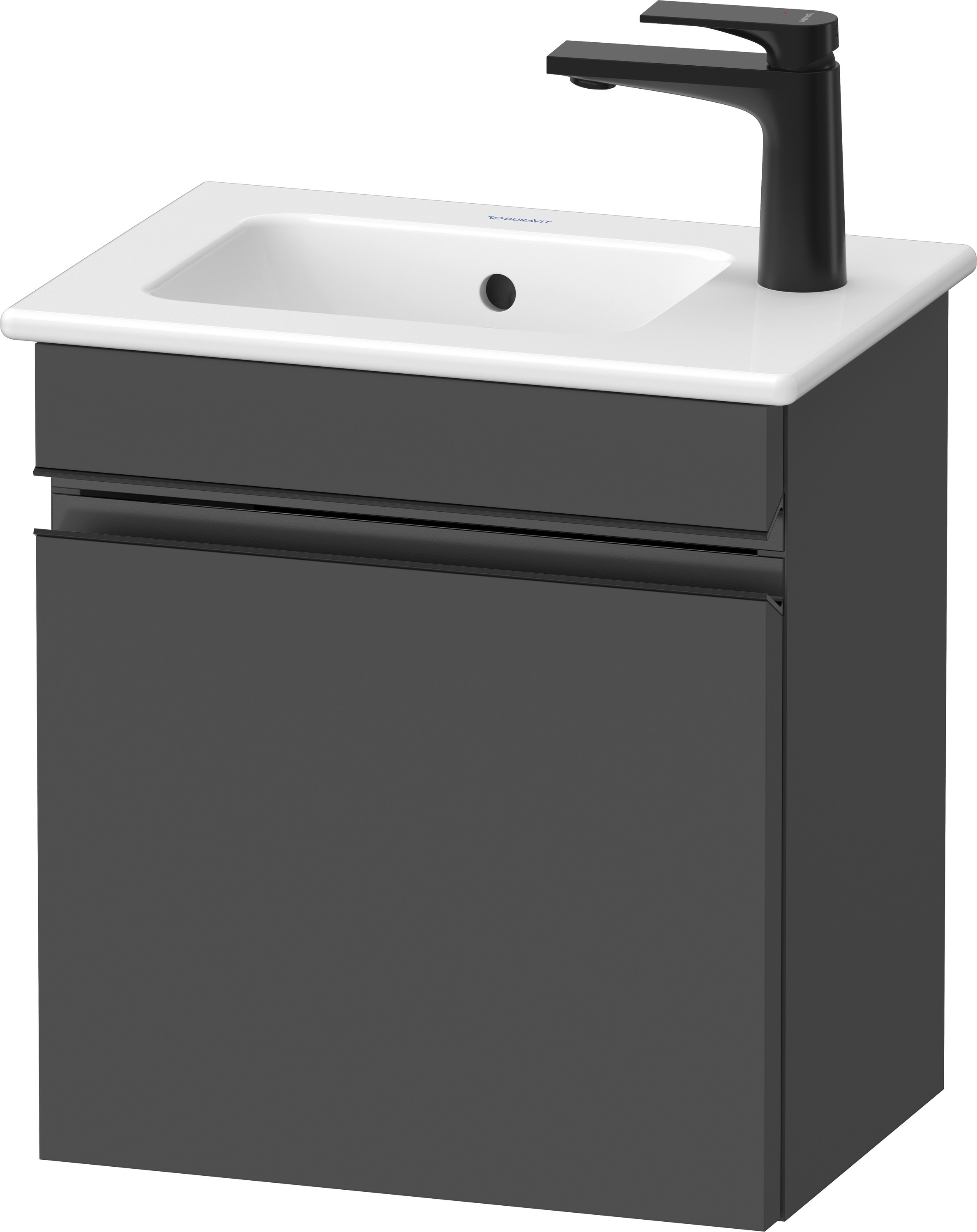 Duravit Sivida szekrény 40x28.7x44.3 cm mosdókagyló alá akasztható fekete-grafit SV4642LBD490000