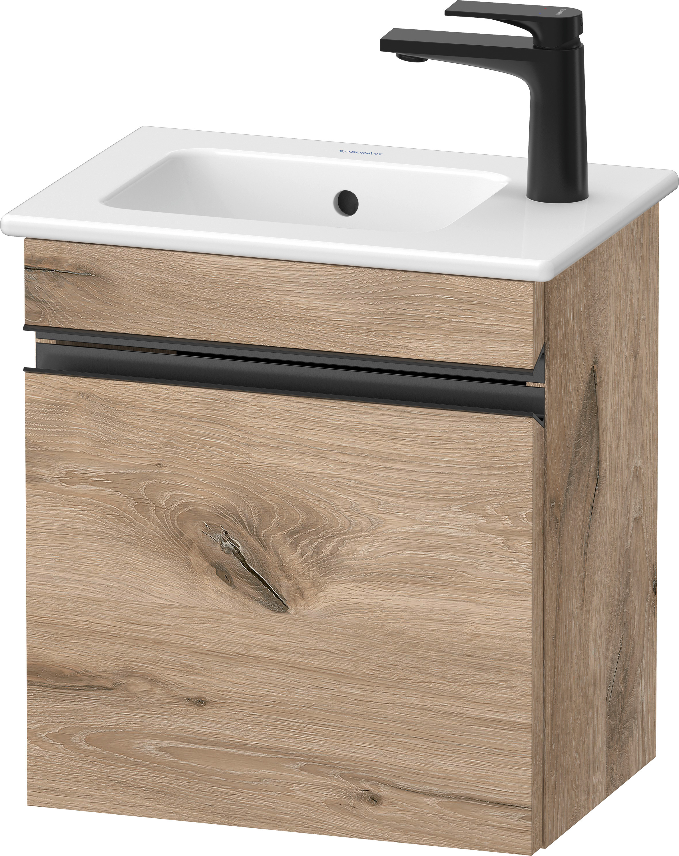 Duravit Sivida szekrény 40x28.7x44.3 cm mosdókagyló alá akasztható fekete-tölgy SV4642LBD550000