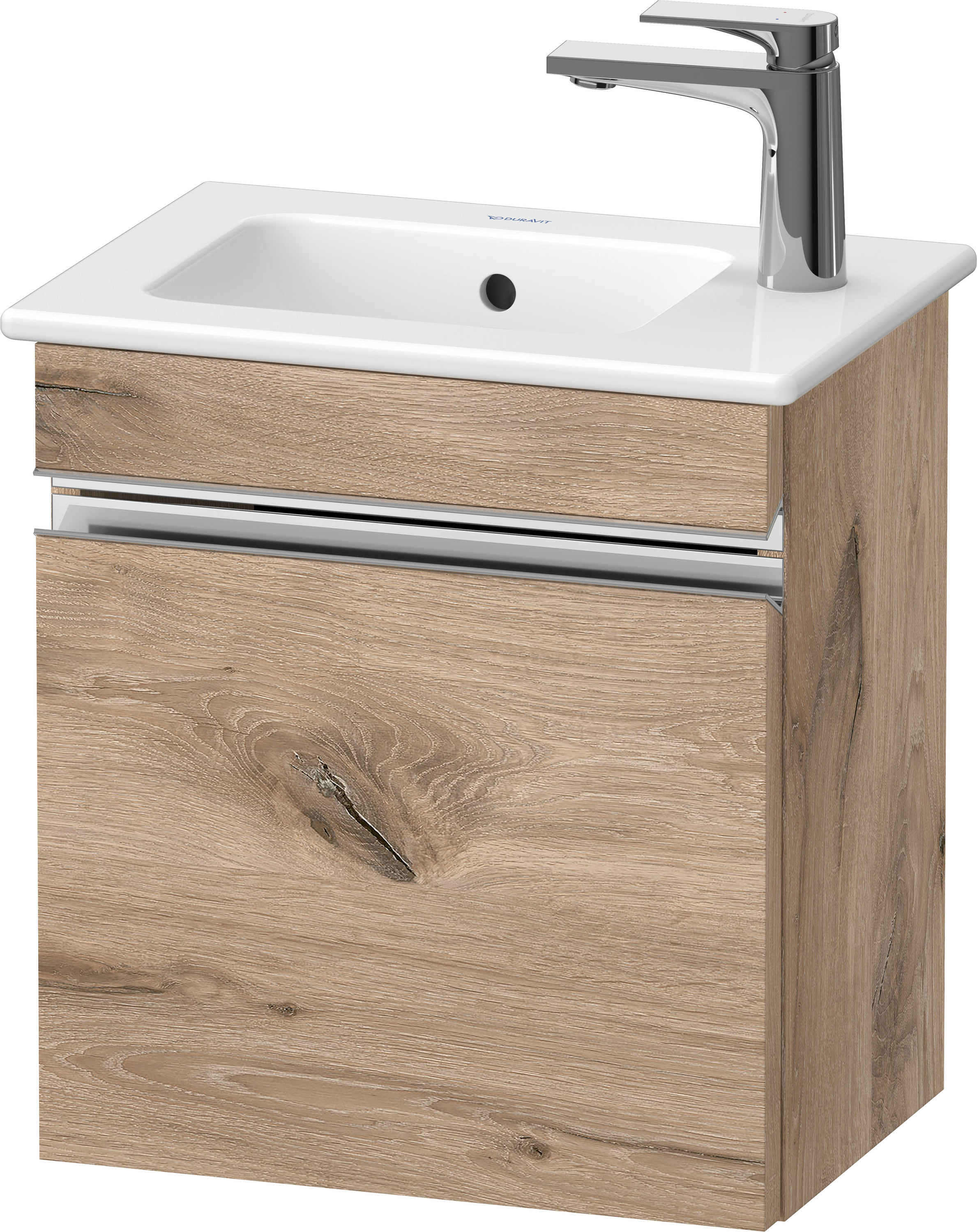 Duravit Sivida szekrény 40x28.7x44.3 cm mosdókagyló alá akasztható tölgy-króm SV4642R10550000