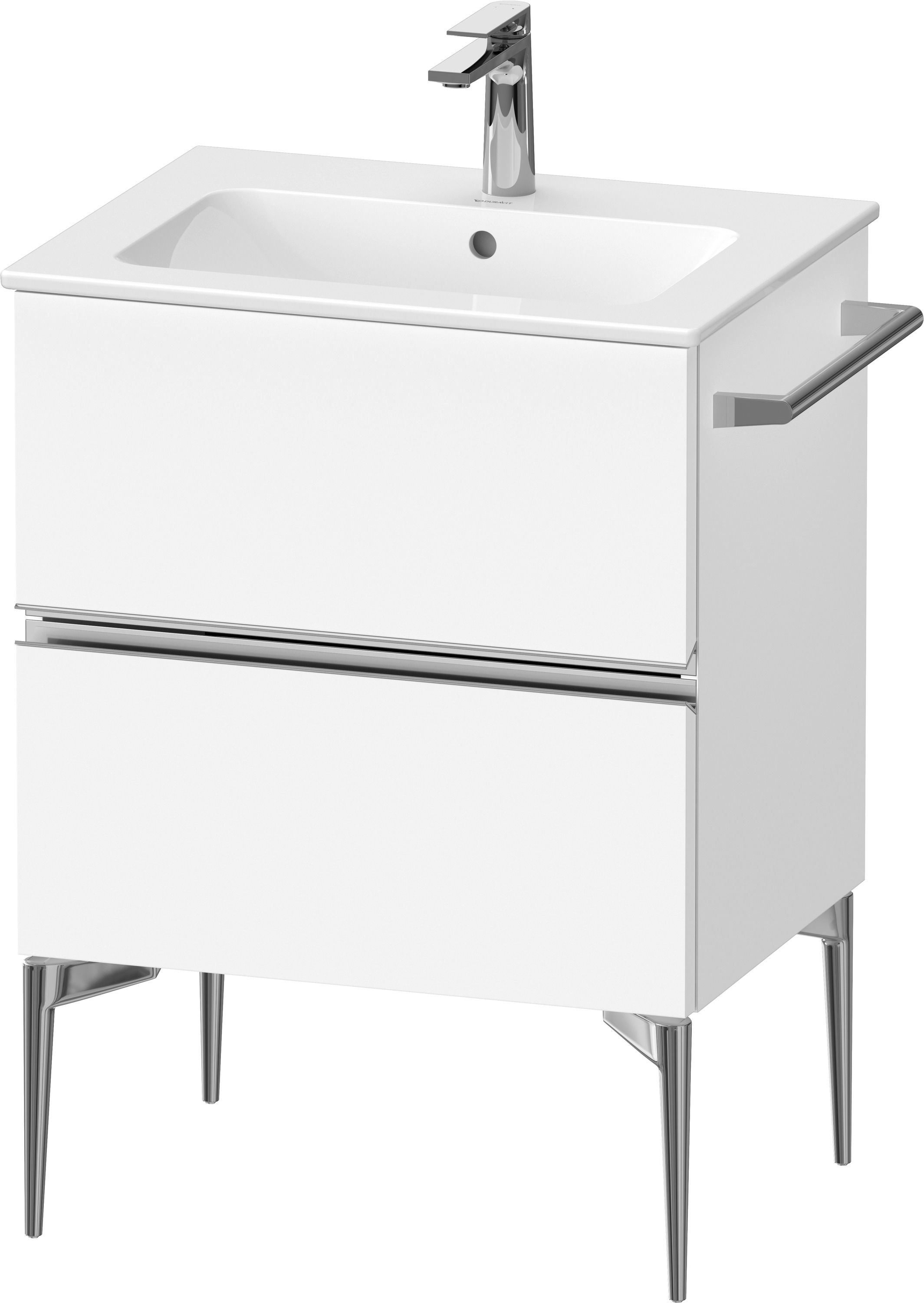 Duravit Sivida szekrény 61x47.7x59.1 cm mosdókagyló alá akasztható fehér-króm SV4643010180000