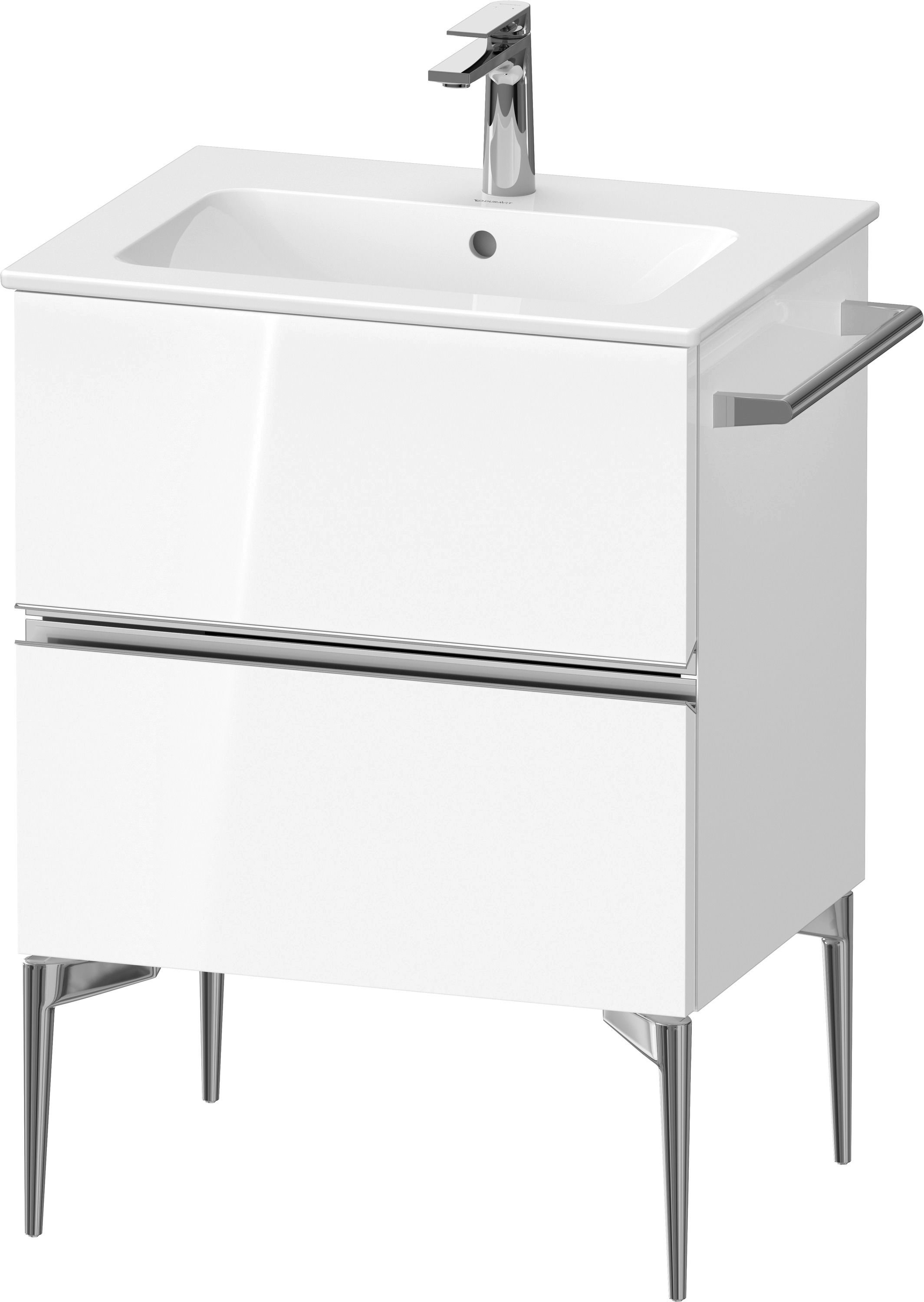 Duravit Sivida szekrény 61x47.7x59.1 cm mosdókagyló alá akasztható fehér-króm SV4643010220000