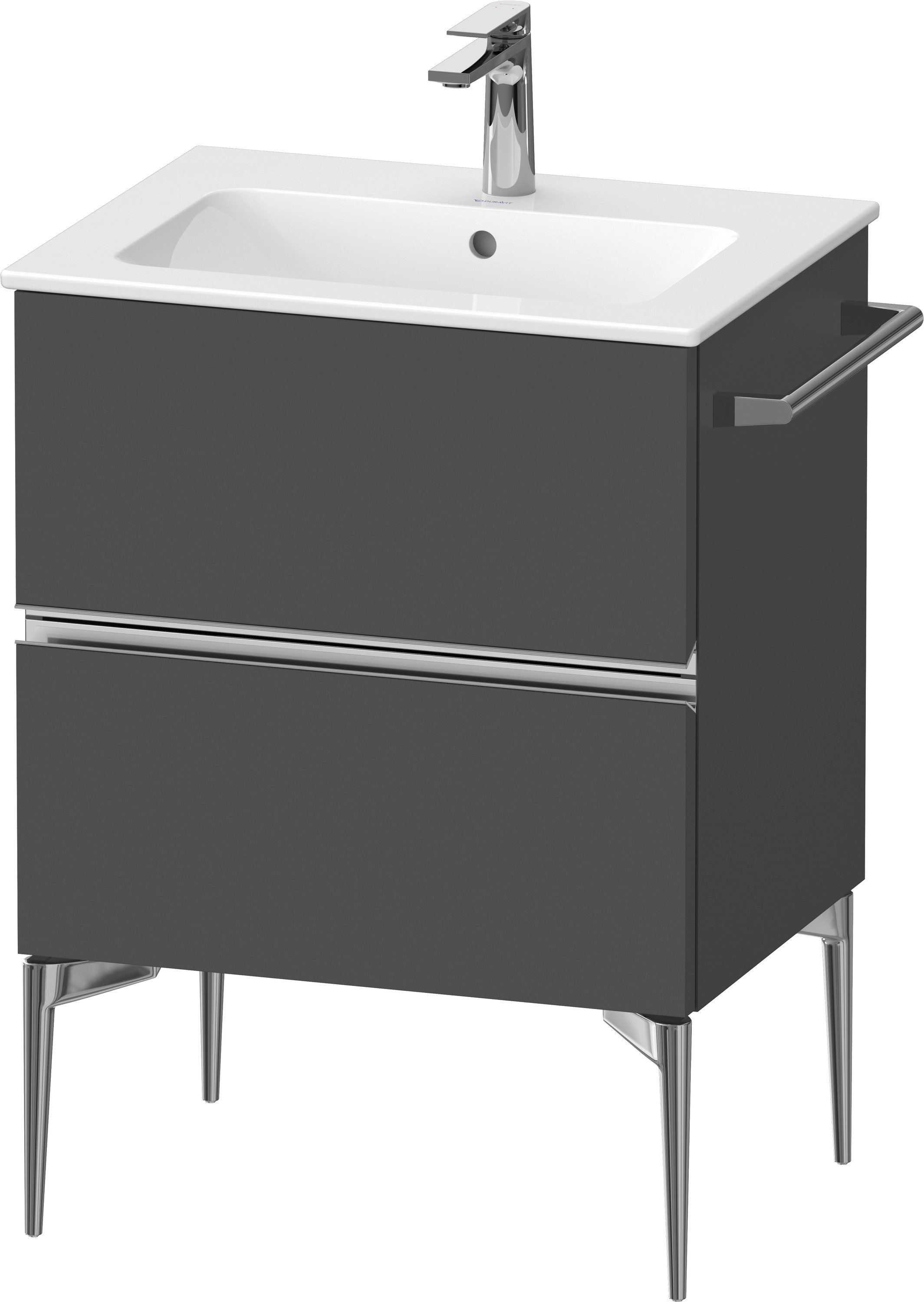 Duravit Sivida szekrény 61x47.7x59.1 cm mosdókagyló alá akasztható grafit-króm SV4643010490000