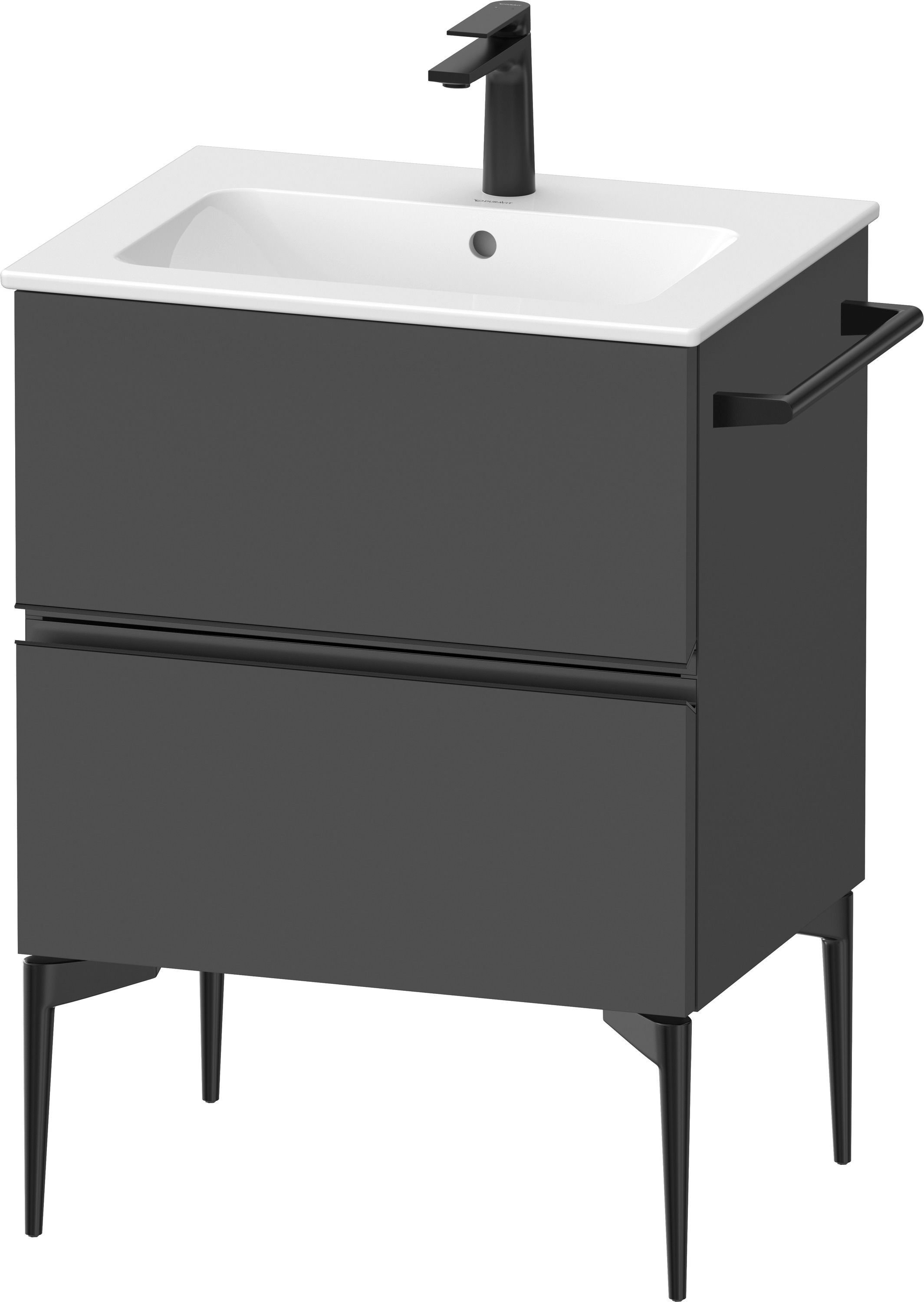 Duravit Sivida szekrény 61x47.7x59.1 cm mosdókagyló alá akasztható fekete-grafit SV46430BD490000