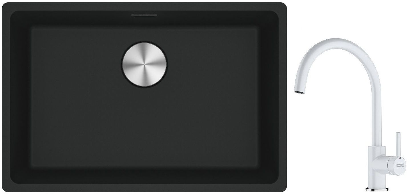 Készlet gránit mosogató Franke Maris 125.0687.256, konyhai csaptelep Franke Lina 115.0626.024