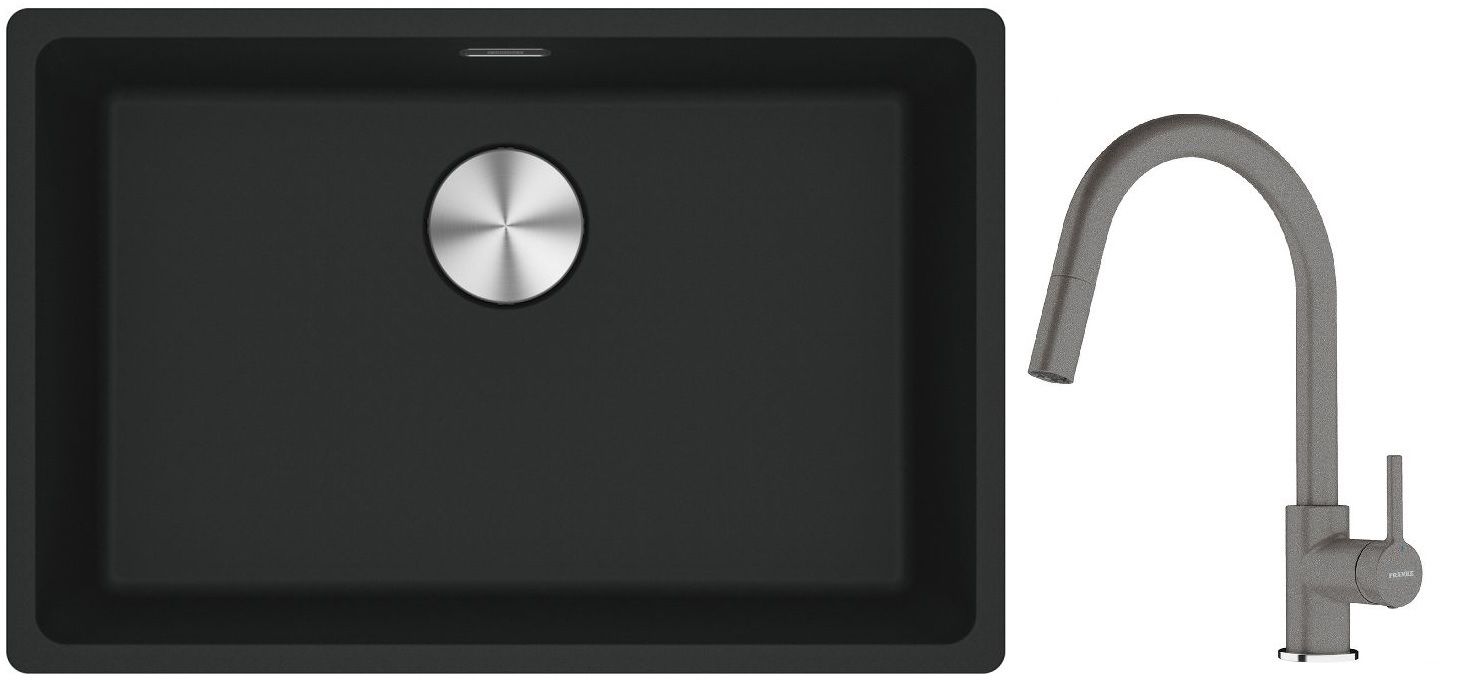 Készlet gránit mosogató Franke Maris 125.0687.256, konyhai csaptelep Franke Lina 115.0626.057