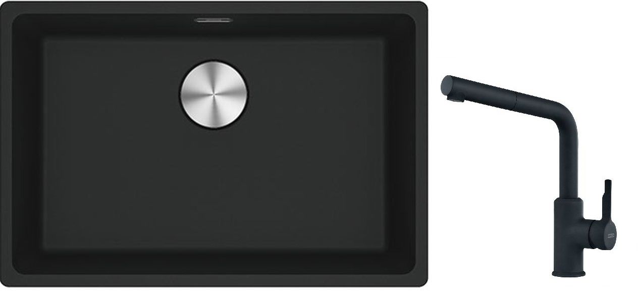 Készlet gránit mosogató Franke Maris 125.0687.256, konyhai csaptelep Franke Urban 115.0627.523