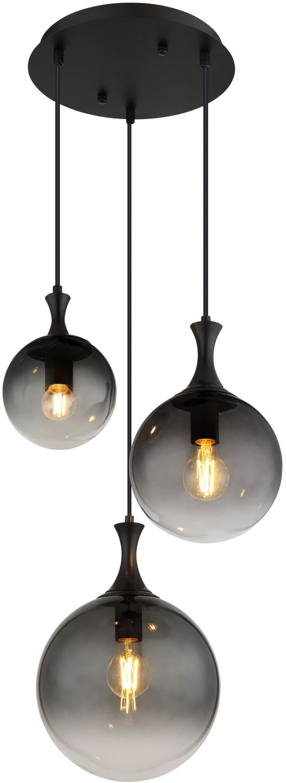 Globo Lighting Dalton függőlámpa 3x10 W fekete-füst színű 15885-3H