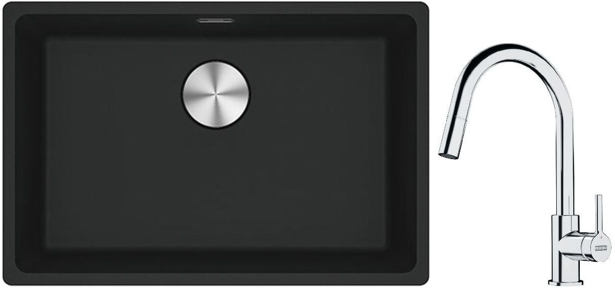 Készlet gránit mosogató Franke Maris 125.0687.252, konyhai csaptelep Franke Lina 115.0693.229