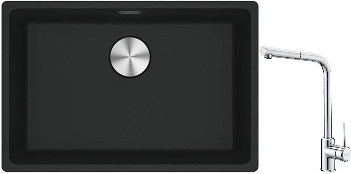 Készlet gránit mosogató Franke Maris 125.0687.252, konyhai csaptelep Franke Sirius Side 115.0668.280