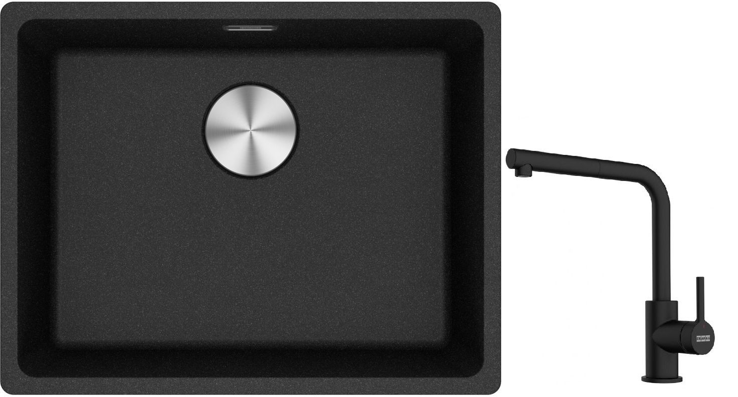 Készlet gránit mosogató Franke Maris 125.0687.253, konyhai csaptelep Franke Lina 115.0712.435
