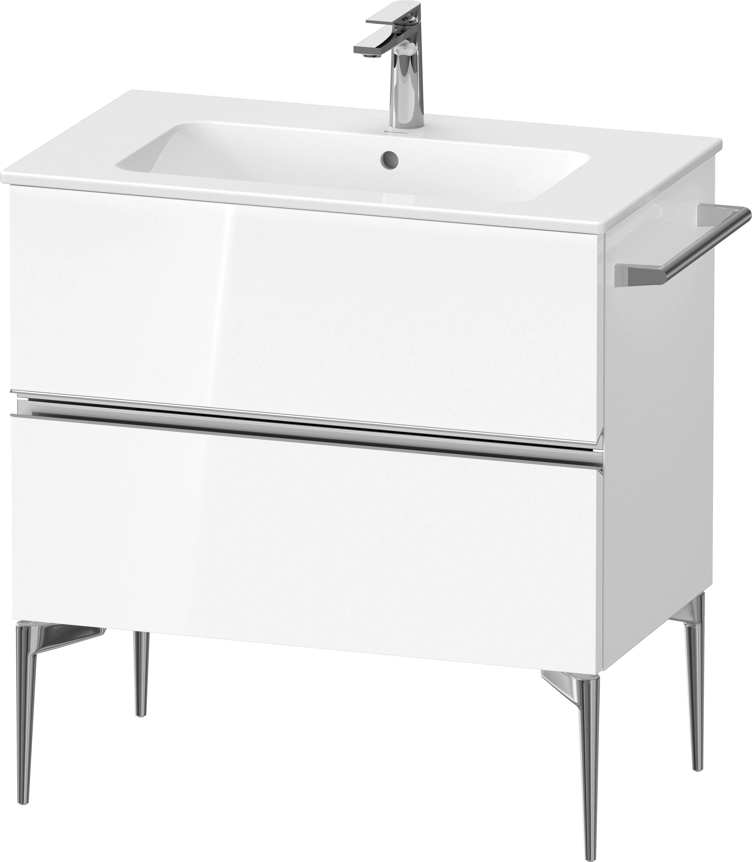 Duravit Sivida szekrény 81x47.7x59.1 cm mosdókagyló alá akasztható fehér-króm SV4644010220000