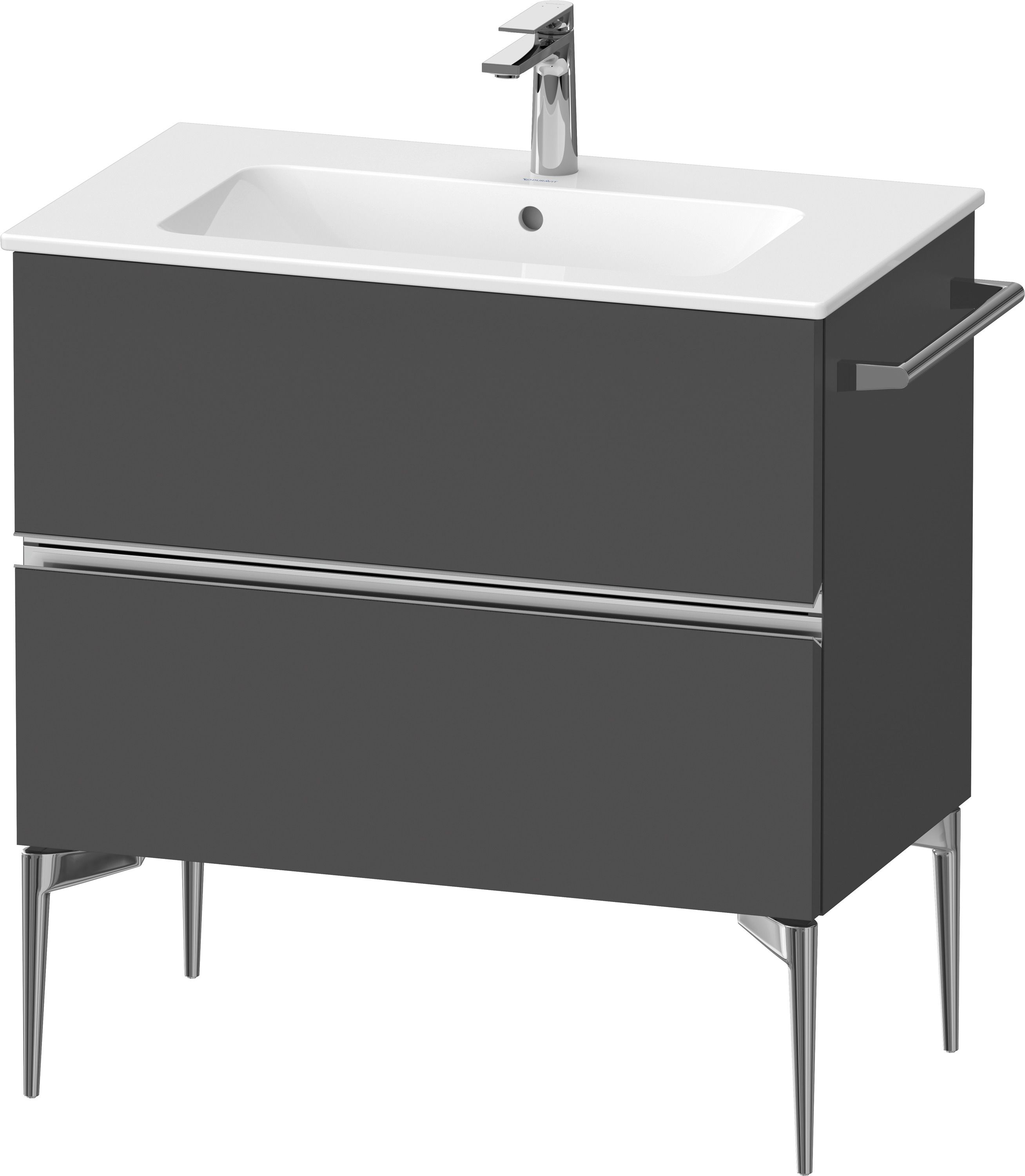 Duravit Sivida szekrény 81x47.7x59.1 cm mosdókagyló alá akasztható grafit-króm SV4644010490000