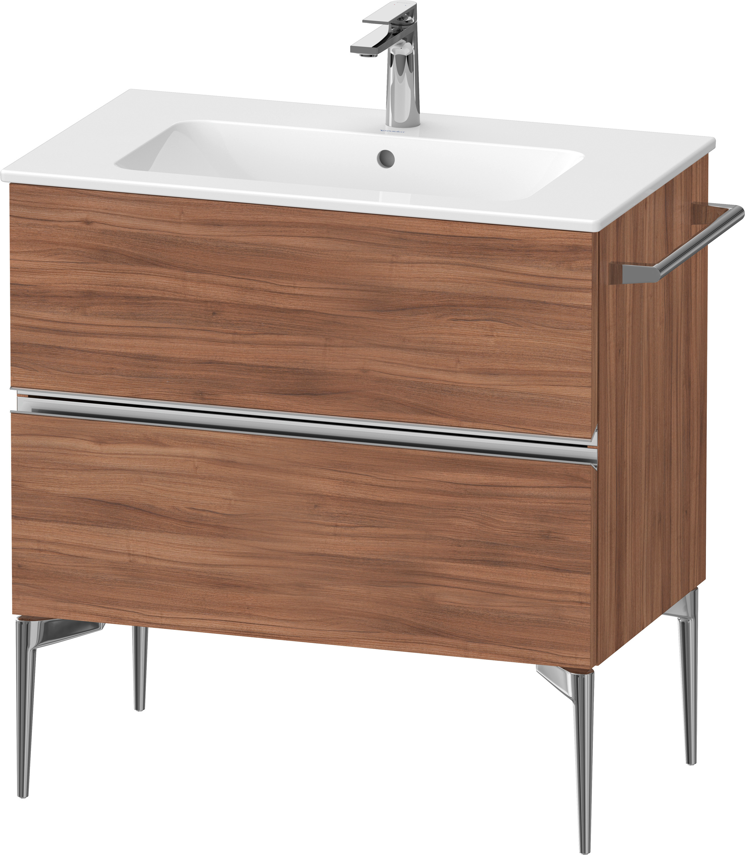 Duravit Sivida szekrény 81x47.7x59.1 cm mosdókagyló alá akasztható dió-króm SV4644010790000