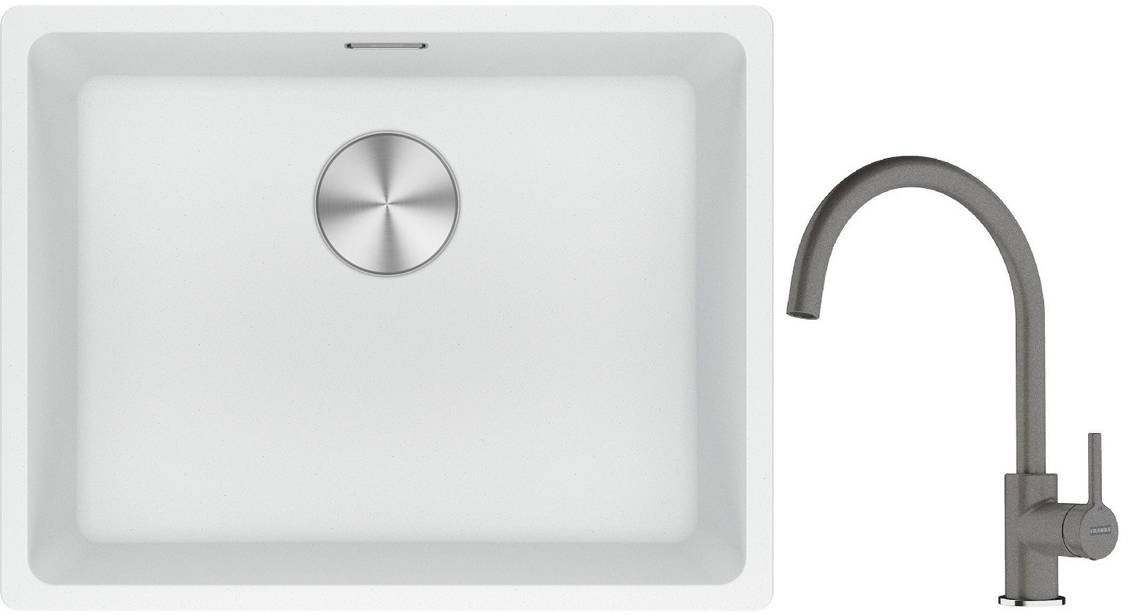 Készlet gránit mosogató Franke Maris 125.0687.255, konyhai csaptelep Franke Lina 115.0626.022