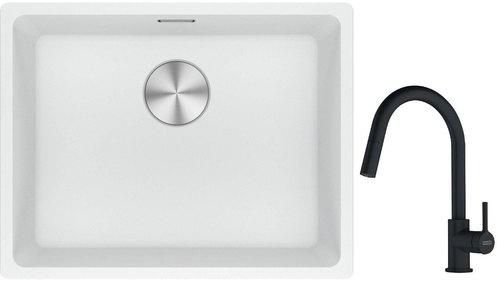 Készlet gránit mosogató Franke Maris 125.0687.255, konyhai csaptelep Franke Lina 115.0626.053