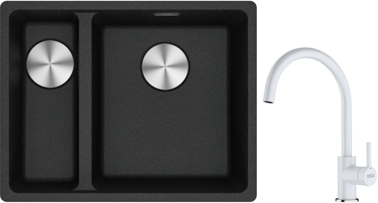 Készlet gránit mosogató Franke Maris 125.0687.269, konyhai csaptelep Franke Lina 115.0626.024