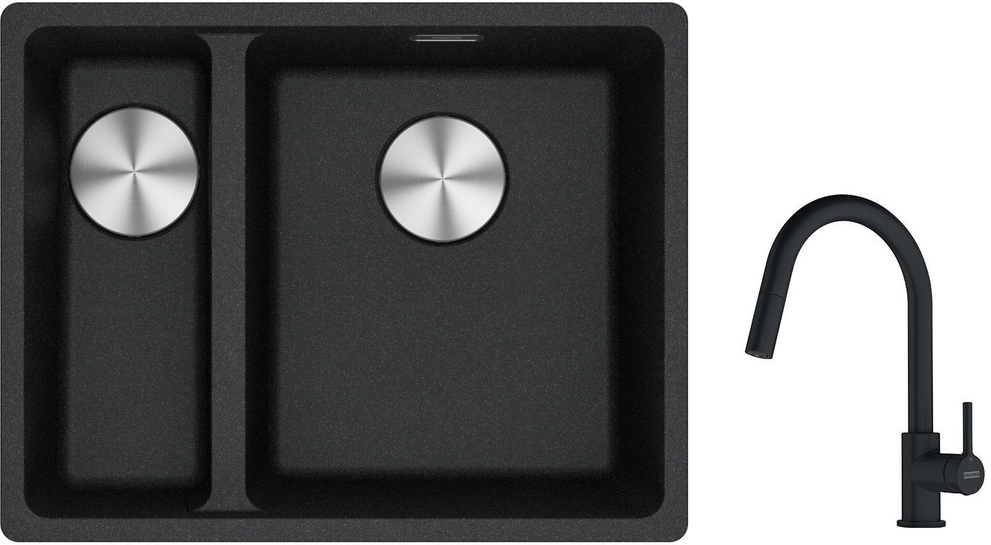 Készlet gránit mosogató Franke Maris 125.0687.269, konyhai csaptelep Franke Lina 115.0626.053