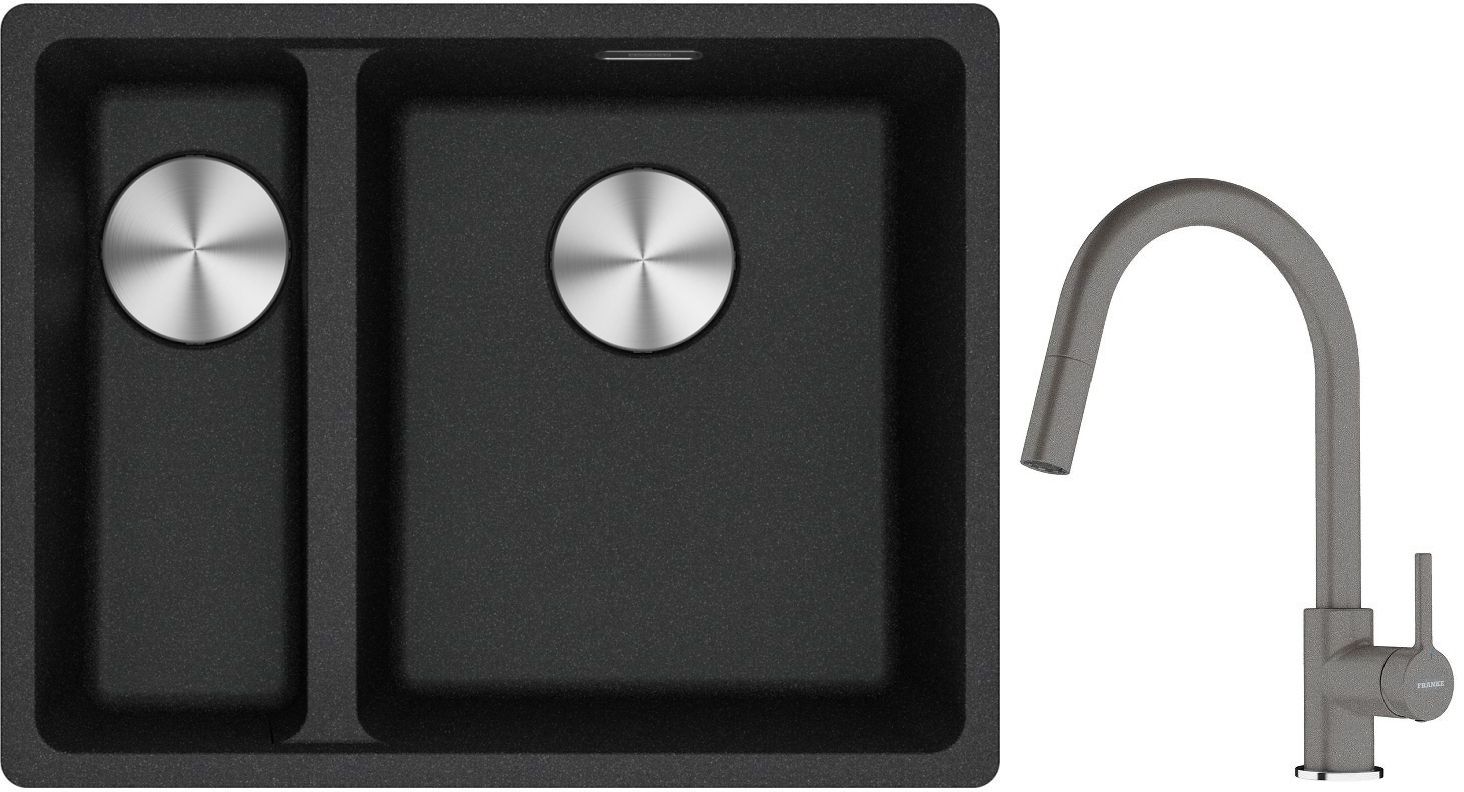 Készlet gránit mosogató Franke Maris 125.0687.269, konyhai csaptelep Franke Lina 115.0626.057