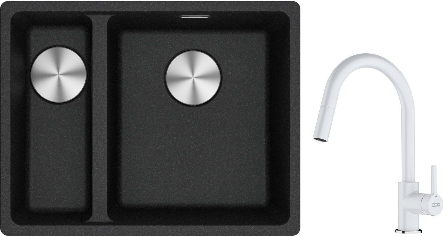 Készlet gránit mosogató Franke Maris 125.0687.269, konyhai csaptelep Franke Lina 115.0626.081