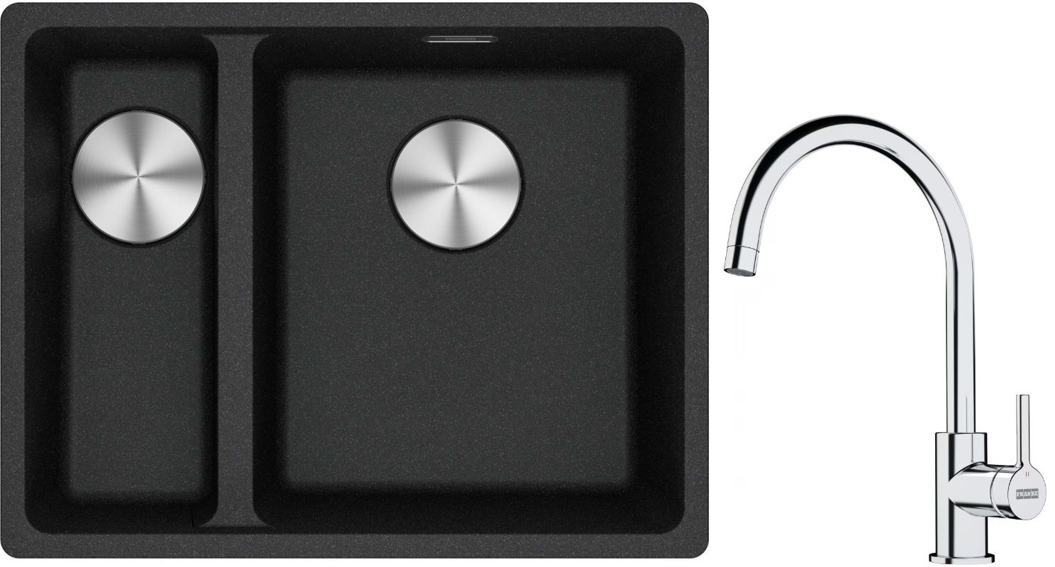 Készlet gránit mosogató Franke Maris 125.0687.269, konyhai csaptelep Franke Lina 115.0693.228