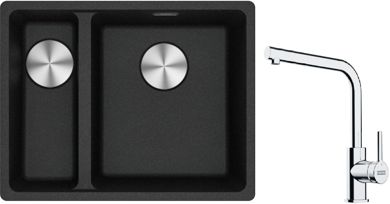Készlet gránit mosogató Franke Maris 125.0687.269, konyhai csaptelep Franke Lina 115.0693.230