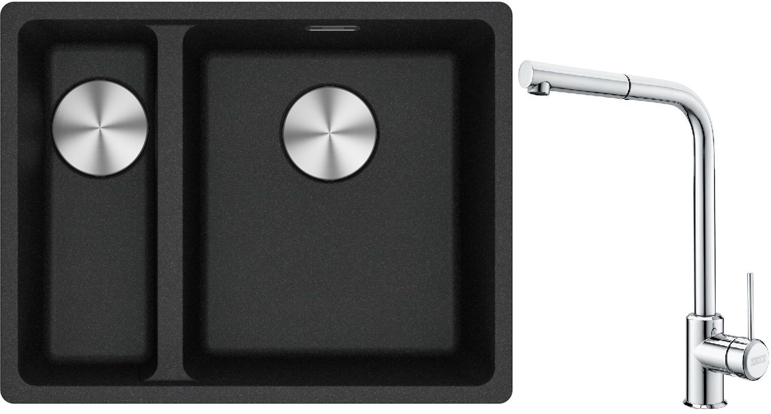 Készlet gránit mosogató Franke Maris 125.0687.269, konyhai csaptelep Franke Sirius Side 115.0668.280