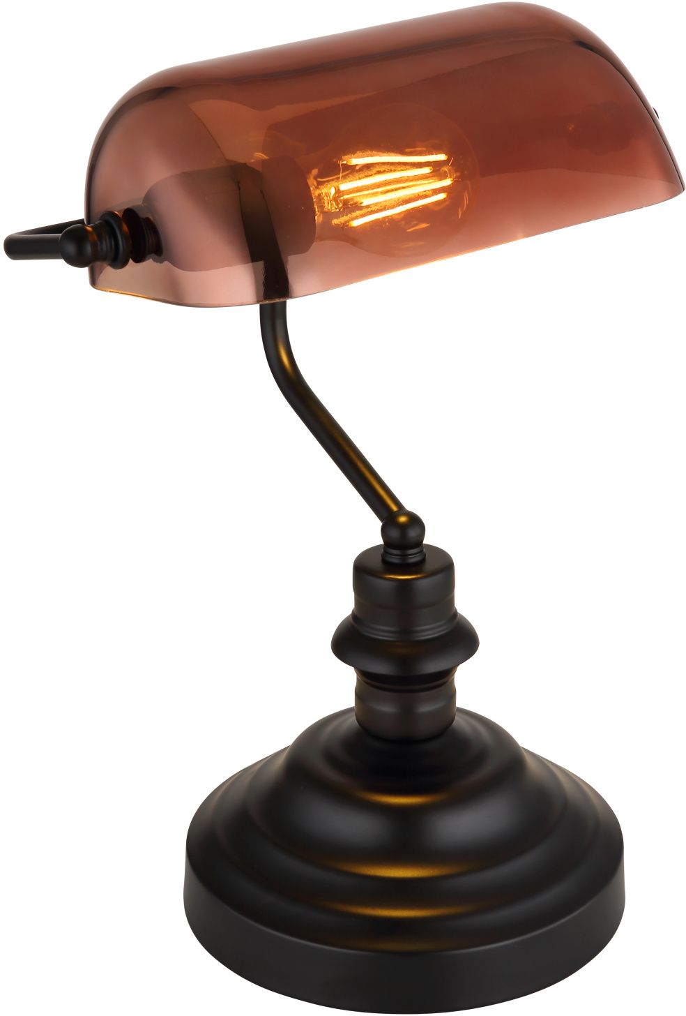 Globo Lighting Antique asztali lámpa 1x60 W fekete-átlátszó-réz 2491C