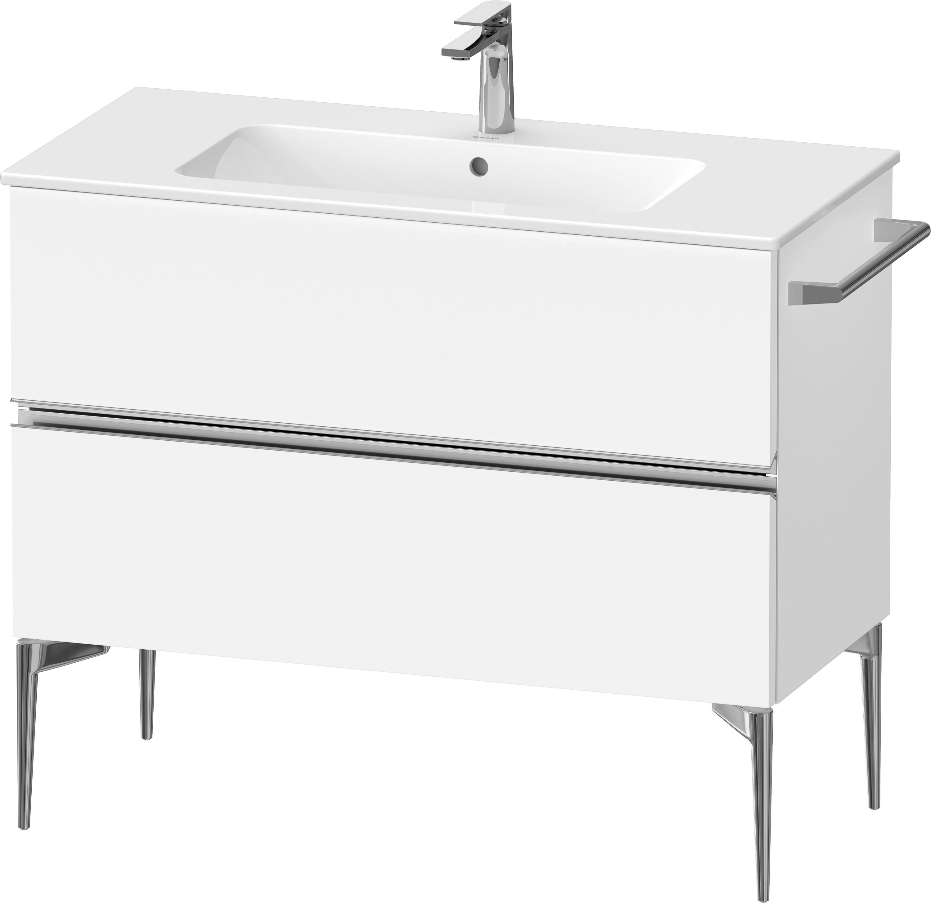 Duravit Sivida szekrény 101x47.7x59.1 cm mosdókagyló alá akasztható fehér-króm SV4645010180000