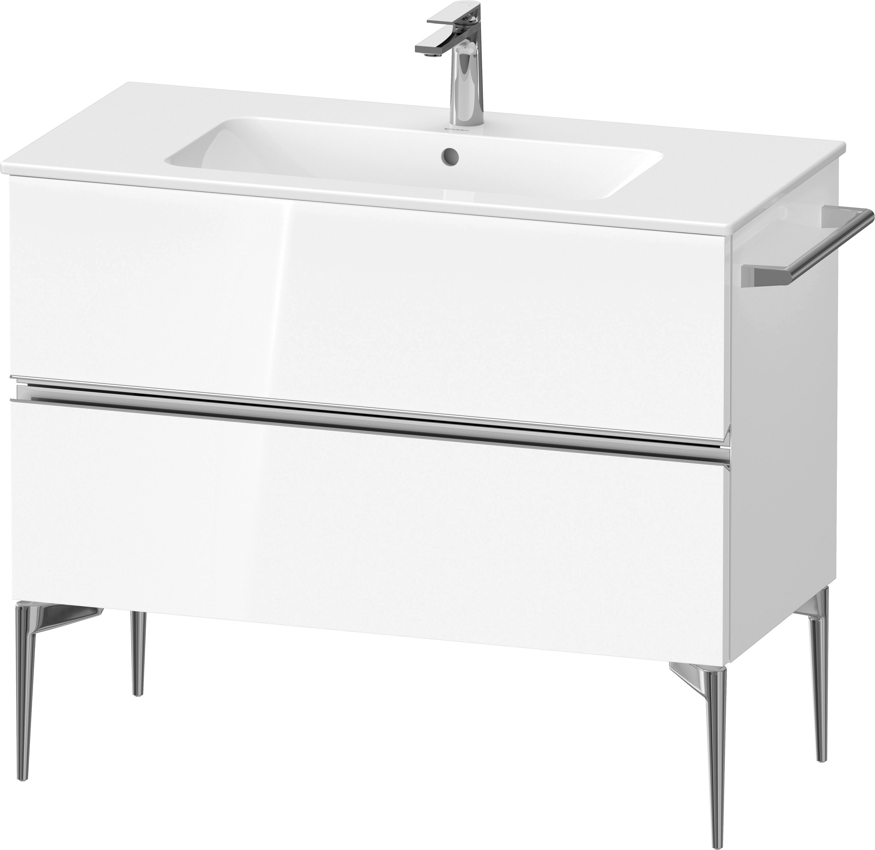 Duravit Sivida szekrény 101x47.7x59.1 cm mosdókagyló alá akasztható fehér-króm SV4645010220000