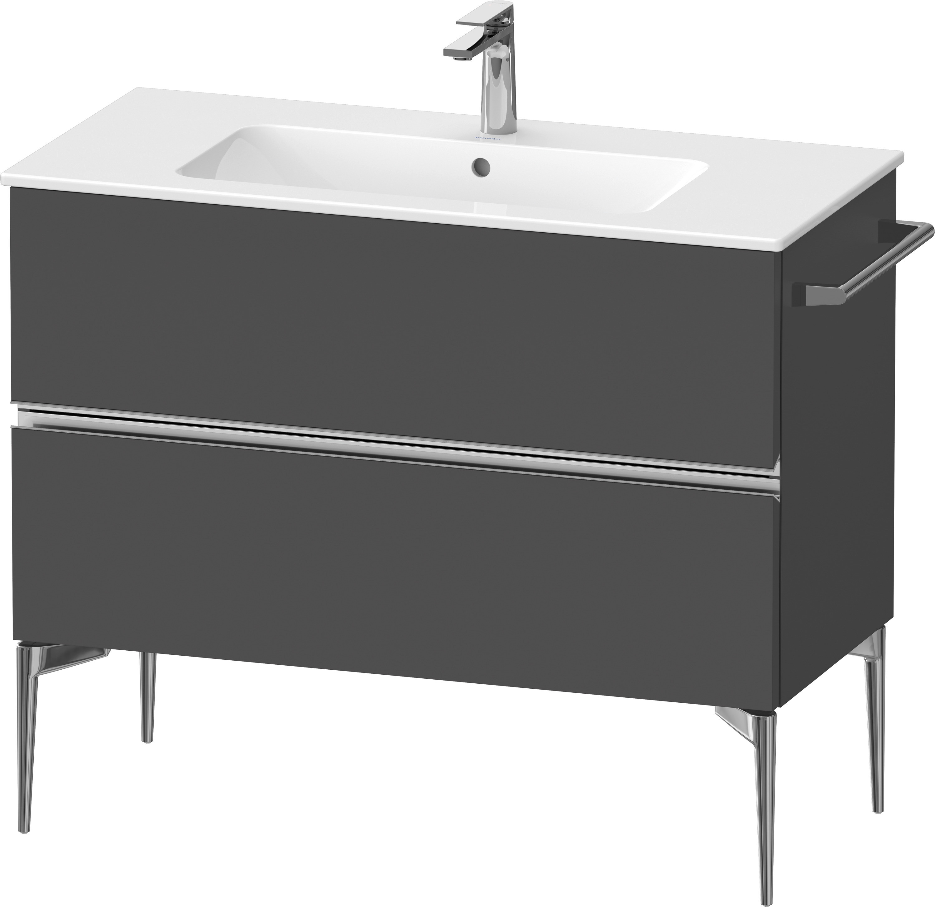 Duravit Sivida szekrény 101x47.7x59.1 cm mosdókagyló alá akasztható grafit-króm SV4645010490000