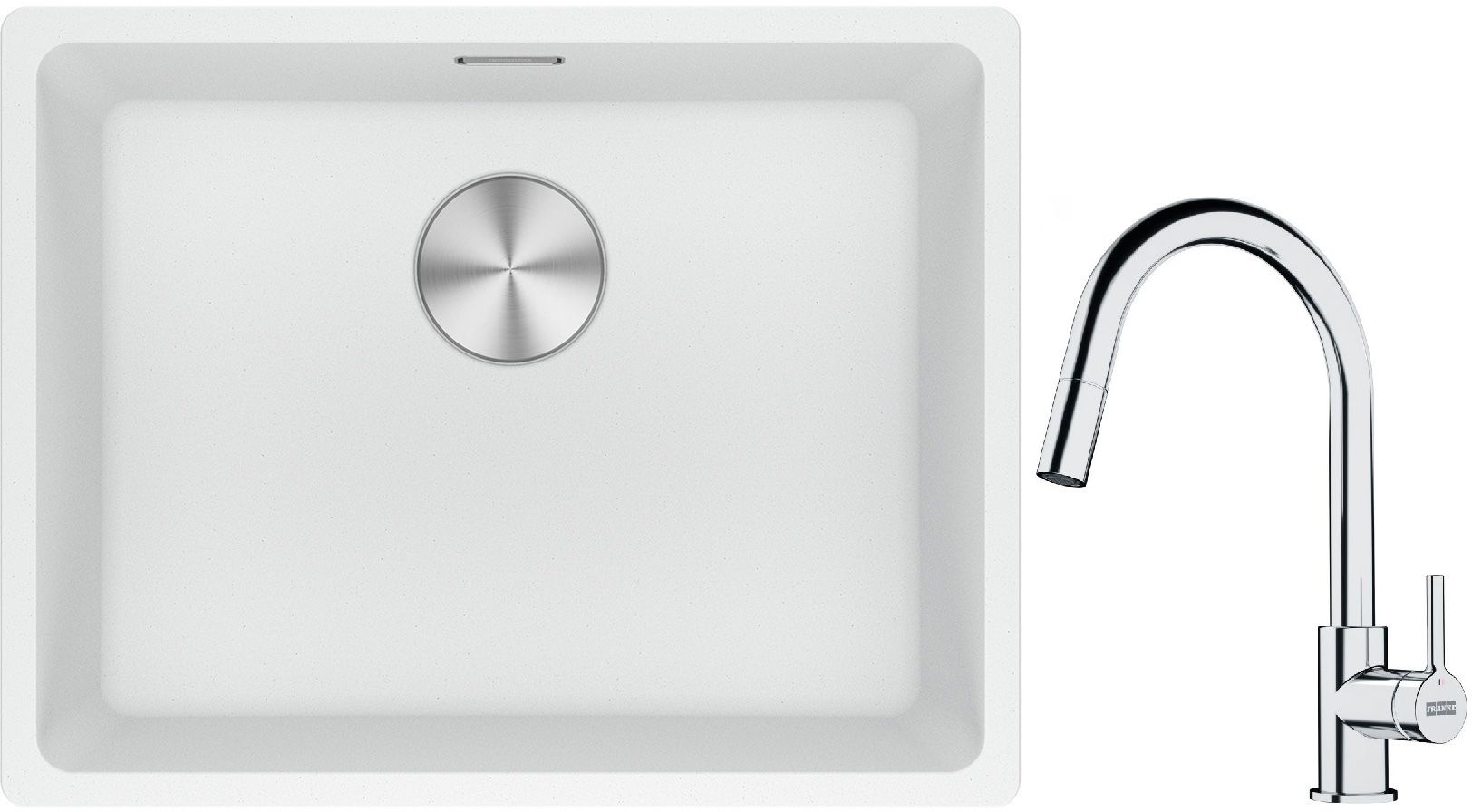 Készlet gránit mosogató Franke Maris 125.0687.255, konyhai csaptelep Franke Lina 115.0693.229