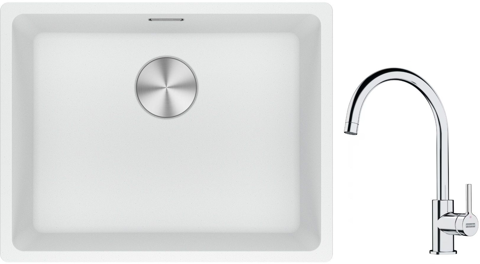 Készlet gránit mosogató Franke Maris 125.0687.255, konyhai csaptelep Franke Lina 115.0693.228