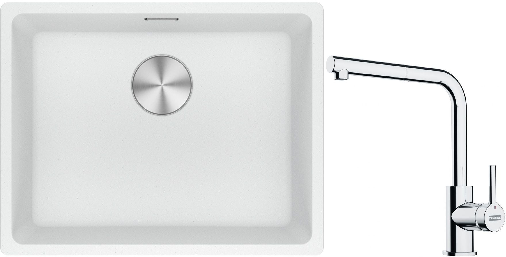 Készlet gránit mosogató Franke Maris 125.0687.255, konyhai csaptelep Franke Lina 115.0712.420