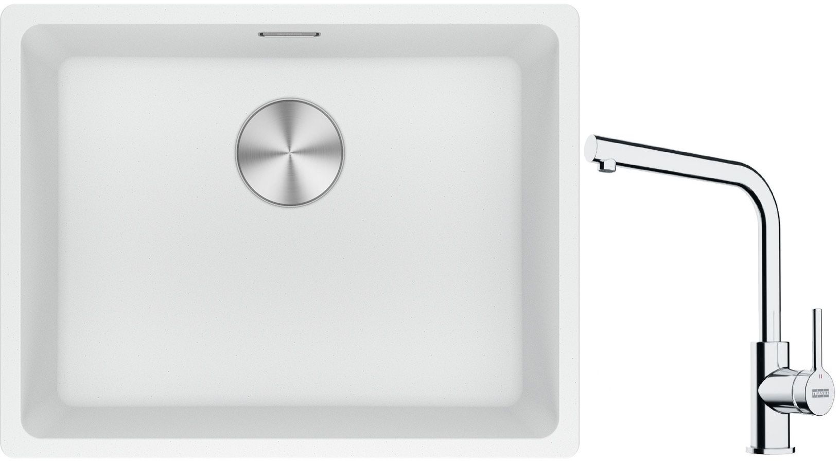 Készlet gránit mosogató Franke Maris 125.0687.255, konyhai csaptelep Franke Lina 115.0693.230
