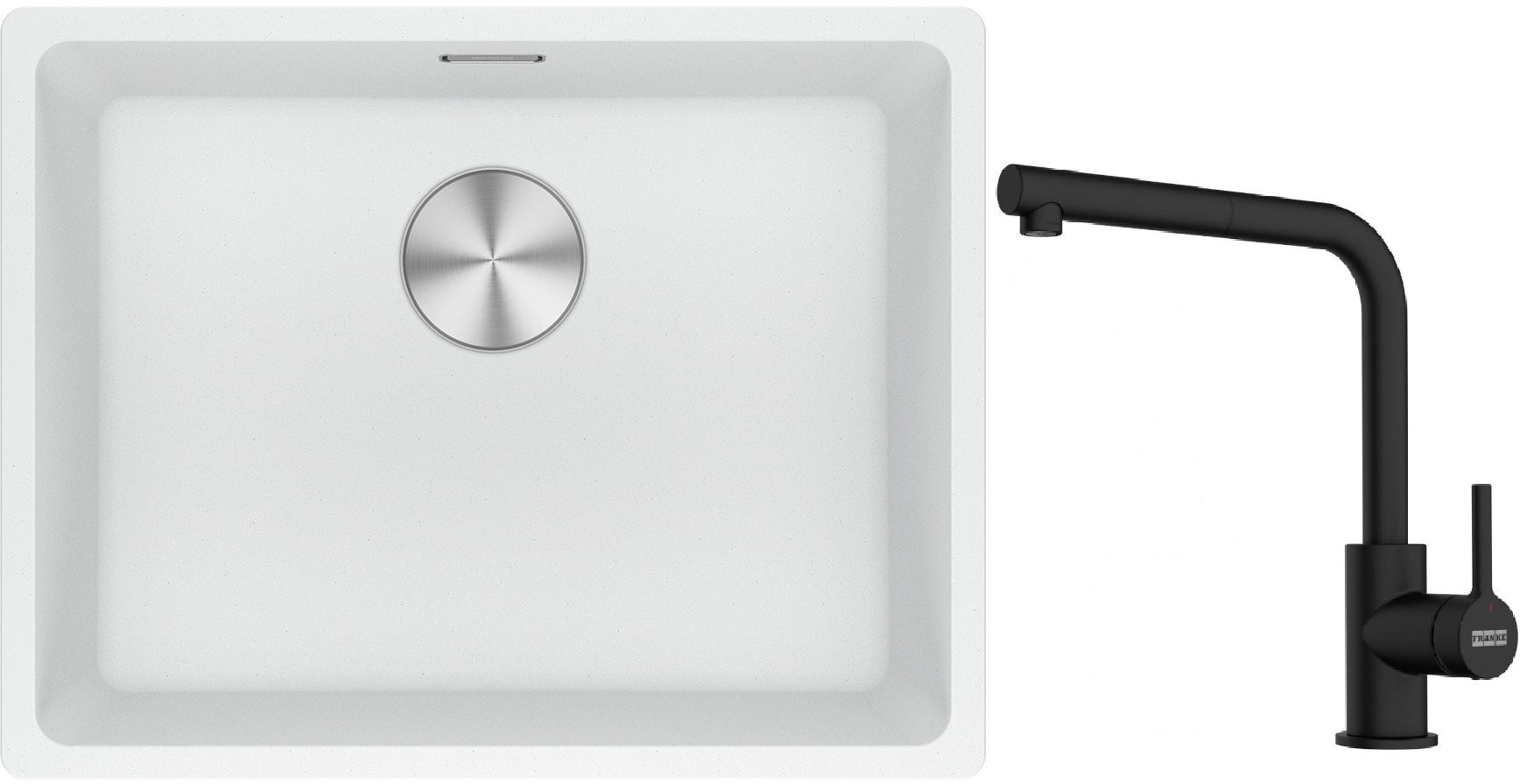Készlet gránit mosogató Franke Maris 125.0687.255, konyhai csaptelep Franke Lina 115.0712.435
