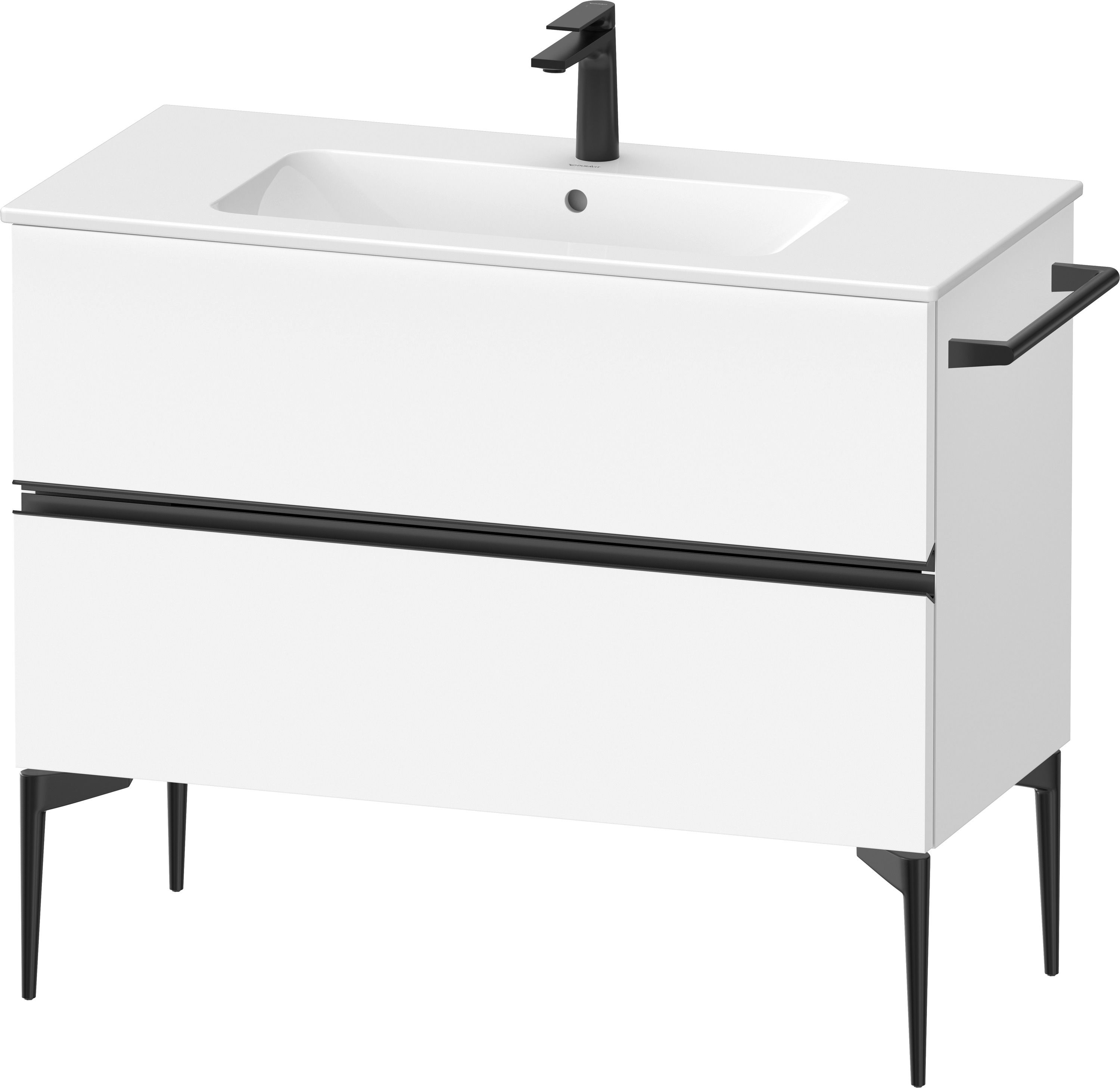 Duravit Sivida szekrény 101x47.7x59.1 cm mosdókagyló alá akasztható fehér-fekete SV46450BD180000