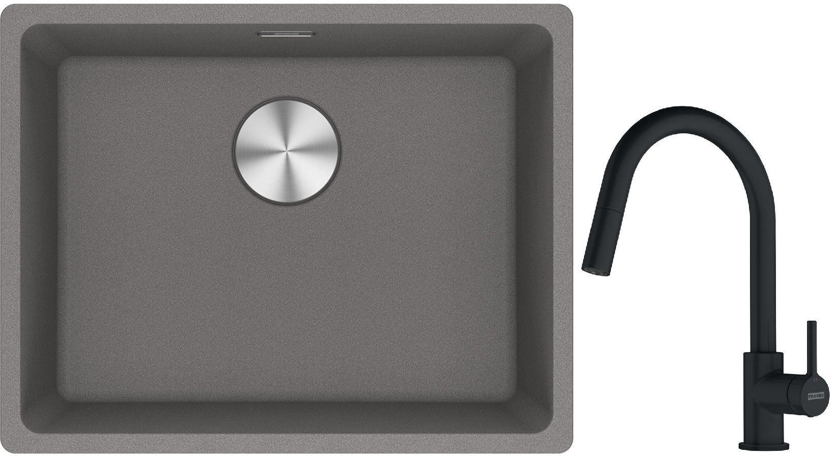 Készlet gránit mosogató Franke Maris 125.0687.254, konyhai csaptelep Franke Lina 115.0626.053