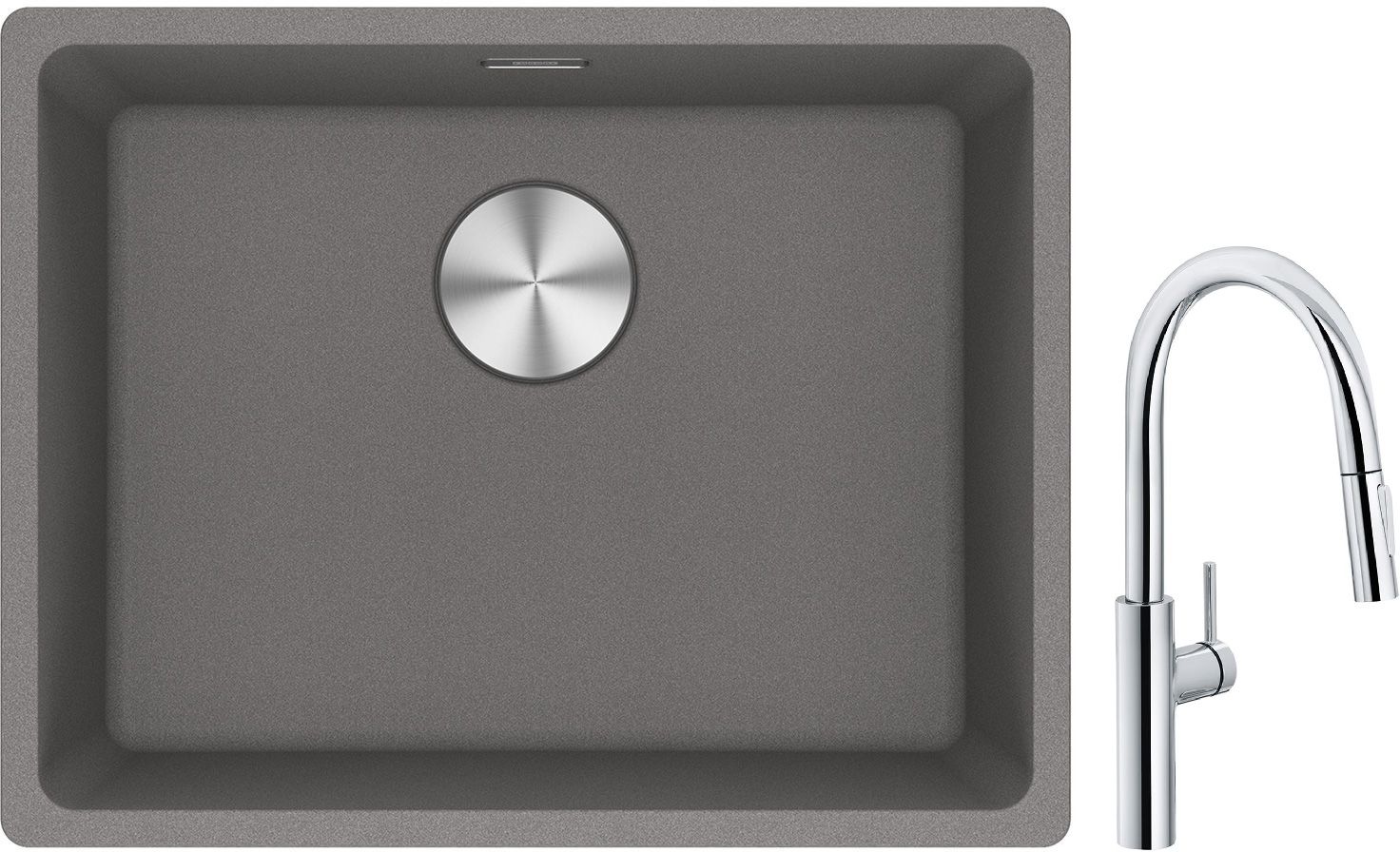 Készlet konyhai csaptelep Franke Pescara L Slide-In 115.0538.940, gránit mosogató Franke Maris 125.0687.254