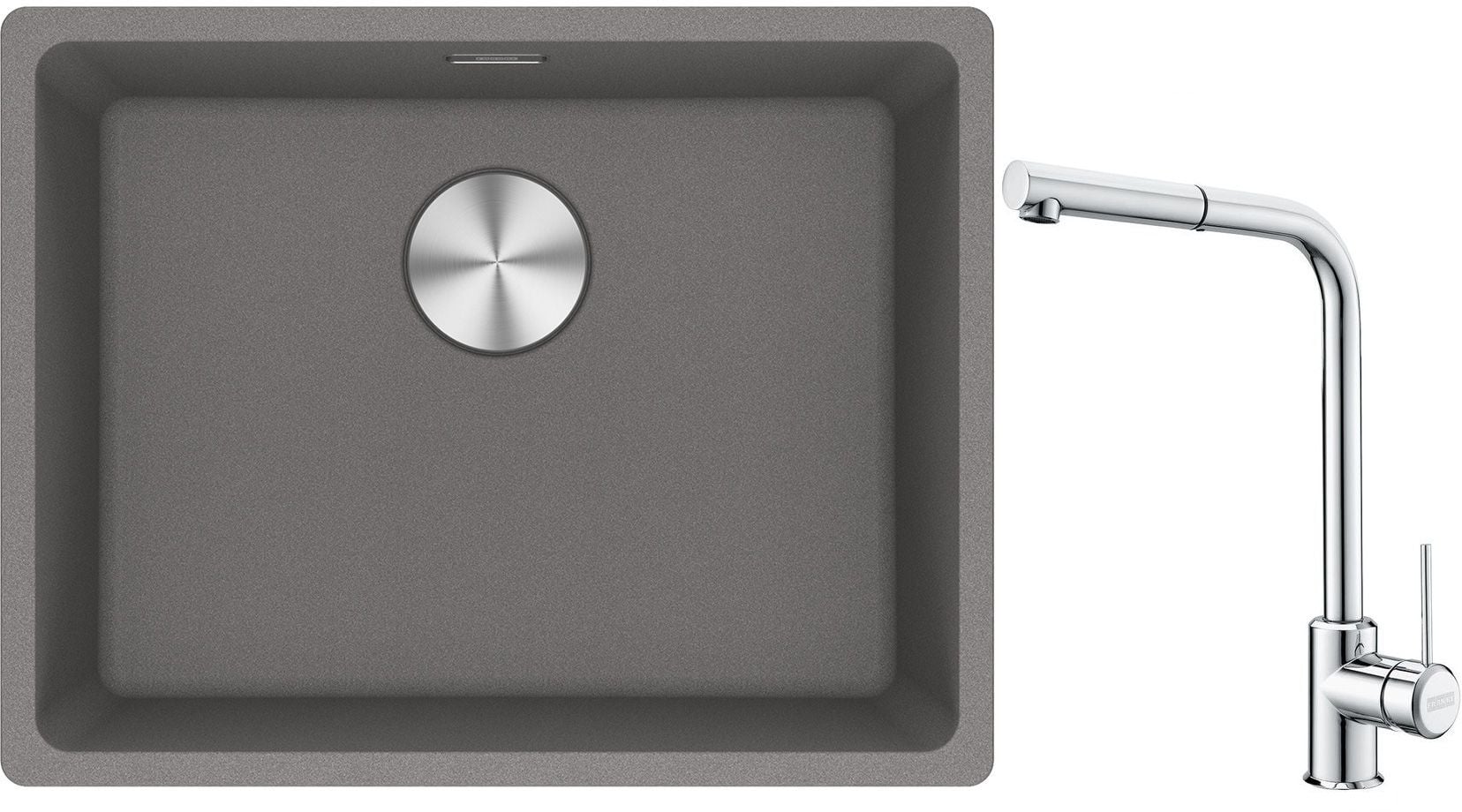 Készlet gránit mosogató Franke Maris 125.0687.254, konyhai csaptelep Franke Sirius Side 115.0668.280