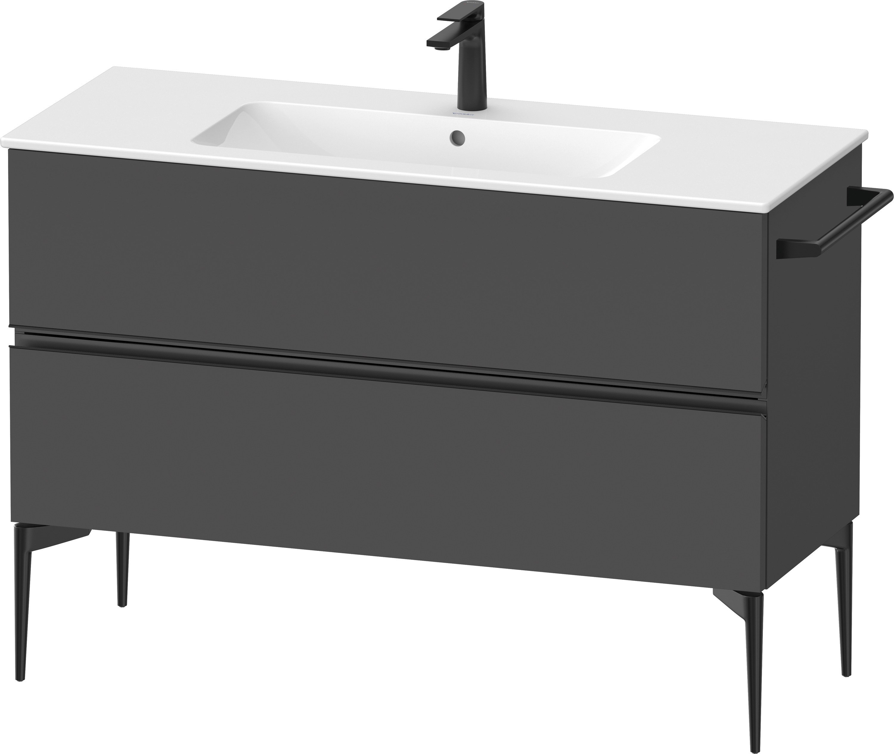 Duravit Sivida szekrény 121x47.7x59.1 cm mosdókagyló alá akasztható fekete-szürke SV46460BD490000