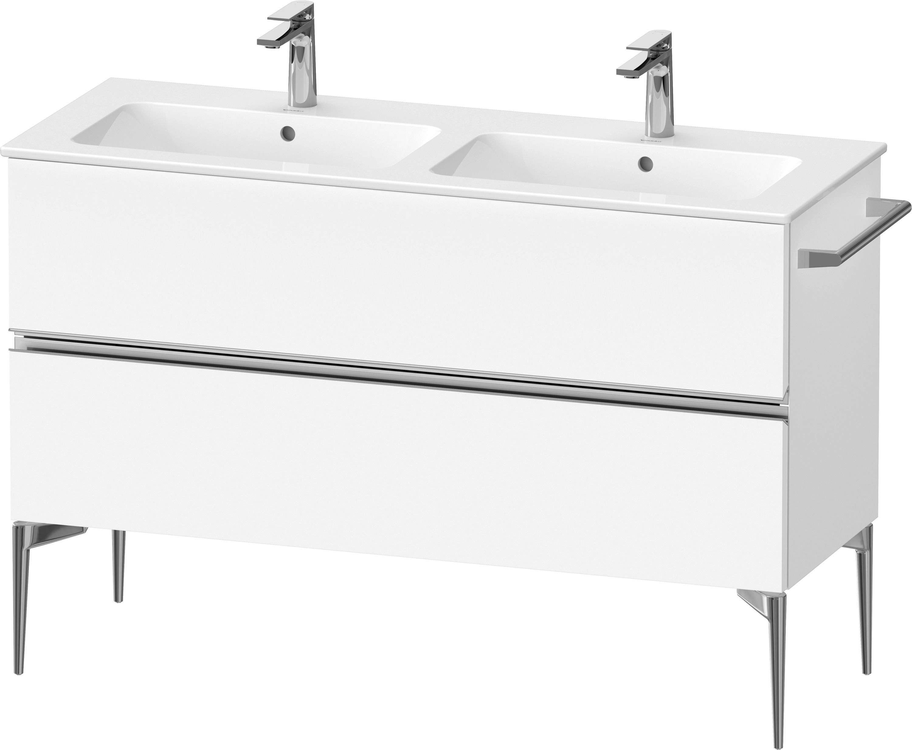 Duravit Sivida szekrény 128x47.7x59.1 cm mosdókagyló alá akasztható fehér-króm SV4647010180000