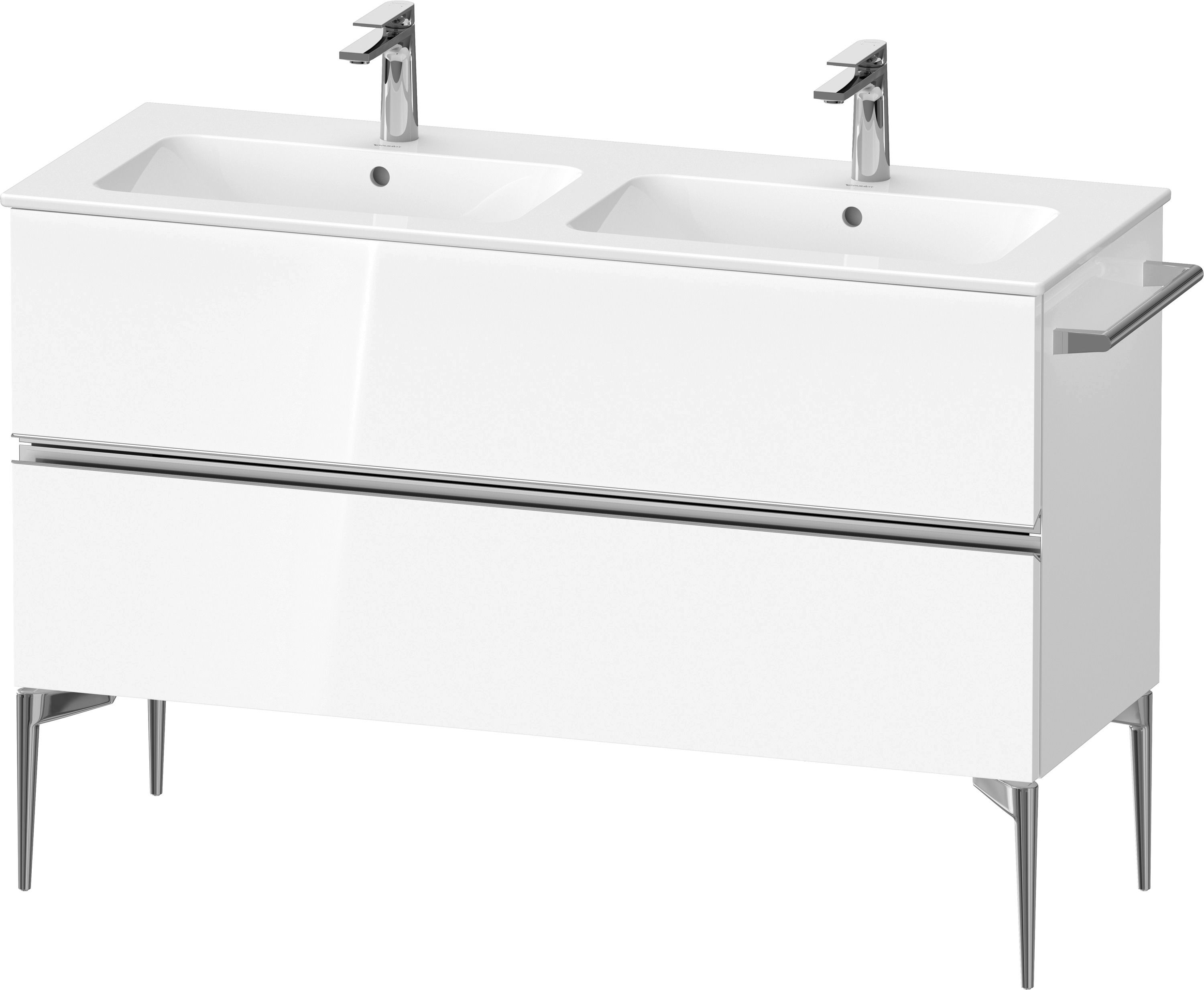 Duravit Sivida szekrény 128x47.7x59.1 cm mosdókagyló alá akasztható fehér-króm SV4647010220000