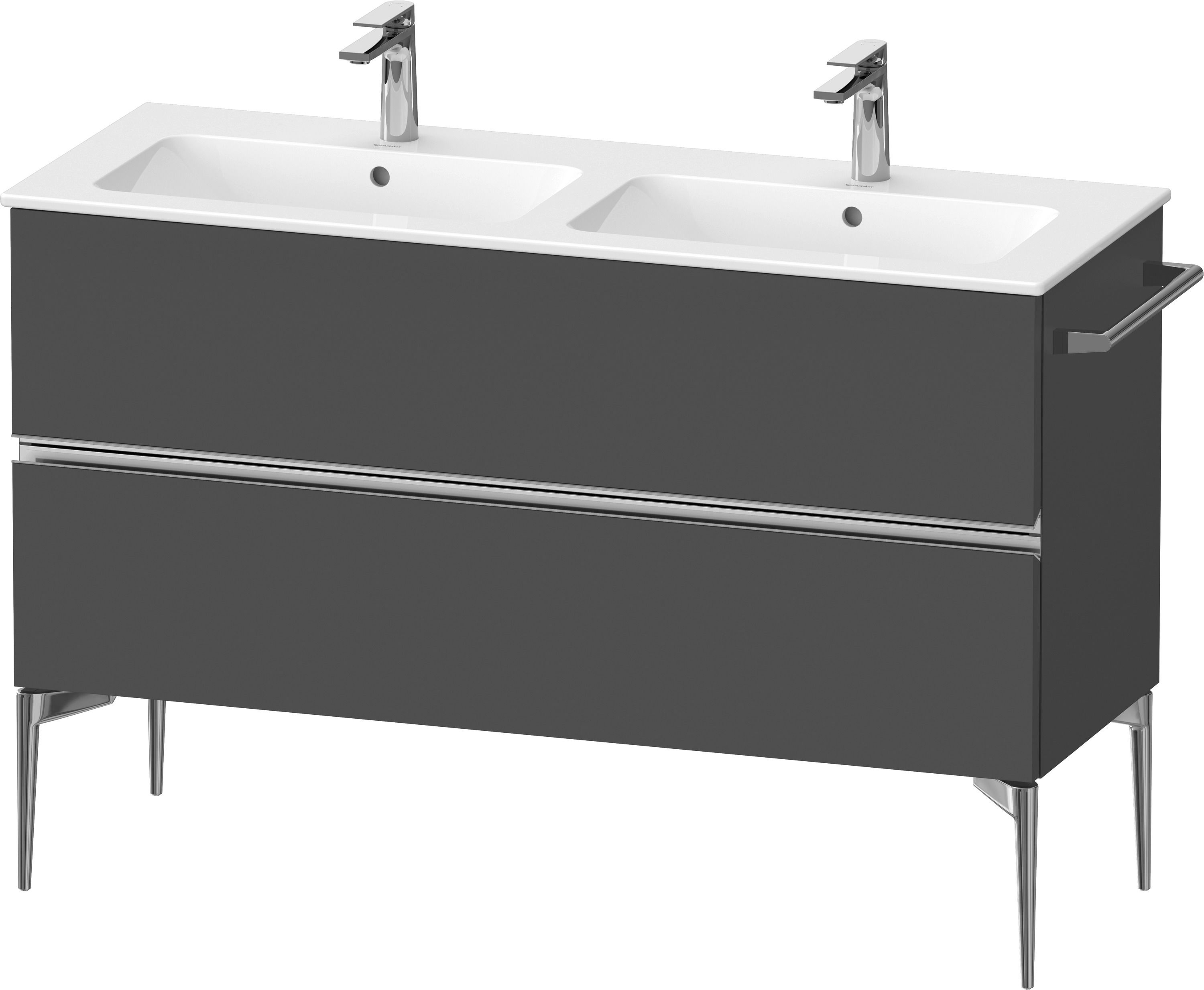 Duravit Sivida szekrény 128x47.7x59.1 cm mosdókagyló alá akasztható grafit-króm SV4647010490000