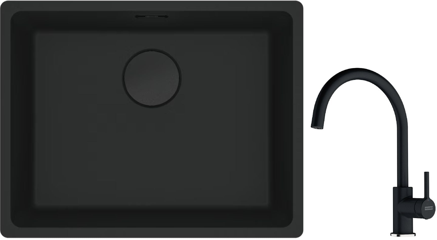 Készlet gránit mosogató Franke Maris 125.0697.759, konyhai csaptelep Franke Lina 115.0626.020