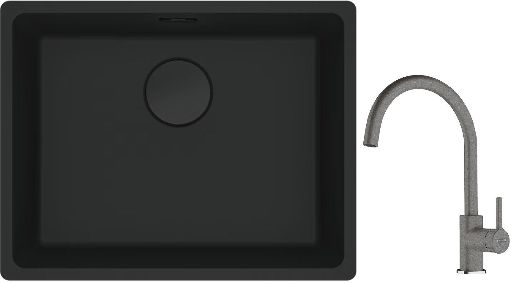 Készlet gránit mosogató Franke Maris 125.0697.759, konyhai csaptelep Franke Lina 115.0626.022